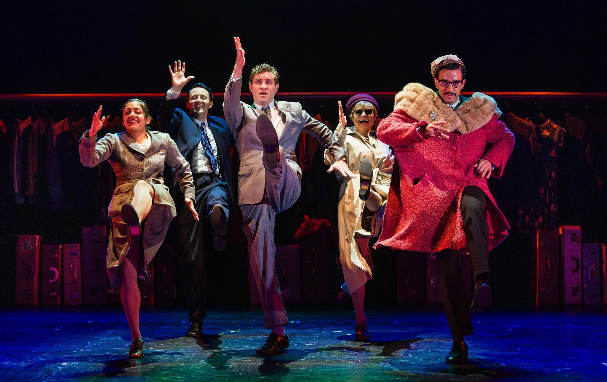Mirabelle Gremaud, Simon Oskarsson, Ewan Wardrop, Patrycja Kujawska and Karl Queensborough in North by Northwest. Credit Steve Tanner.jpg