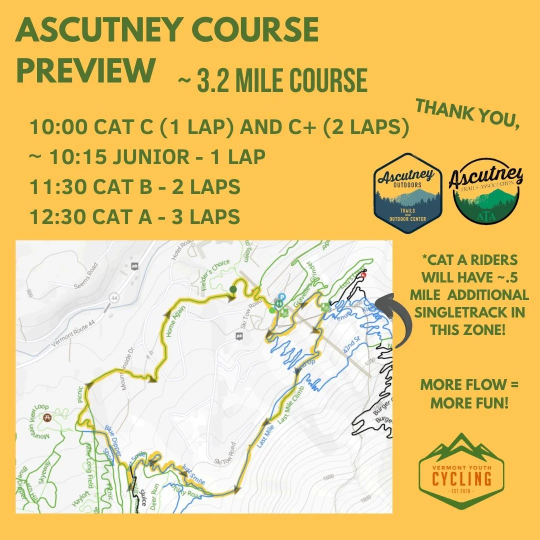 Thank you, Ascutney Trails Association and @ascutneyoutdoors for hosting us on Saturday, and to the Borderline MTB Team for signing and marking this awesome course! 

Cat A riders take note: in the interest of exploring a little more of the epic sing