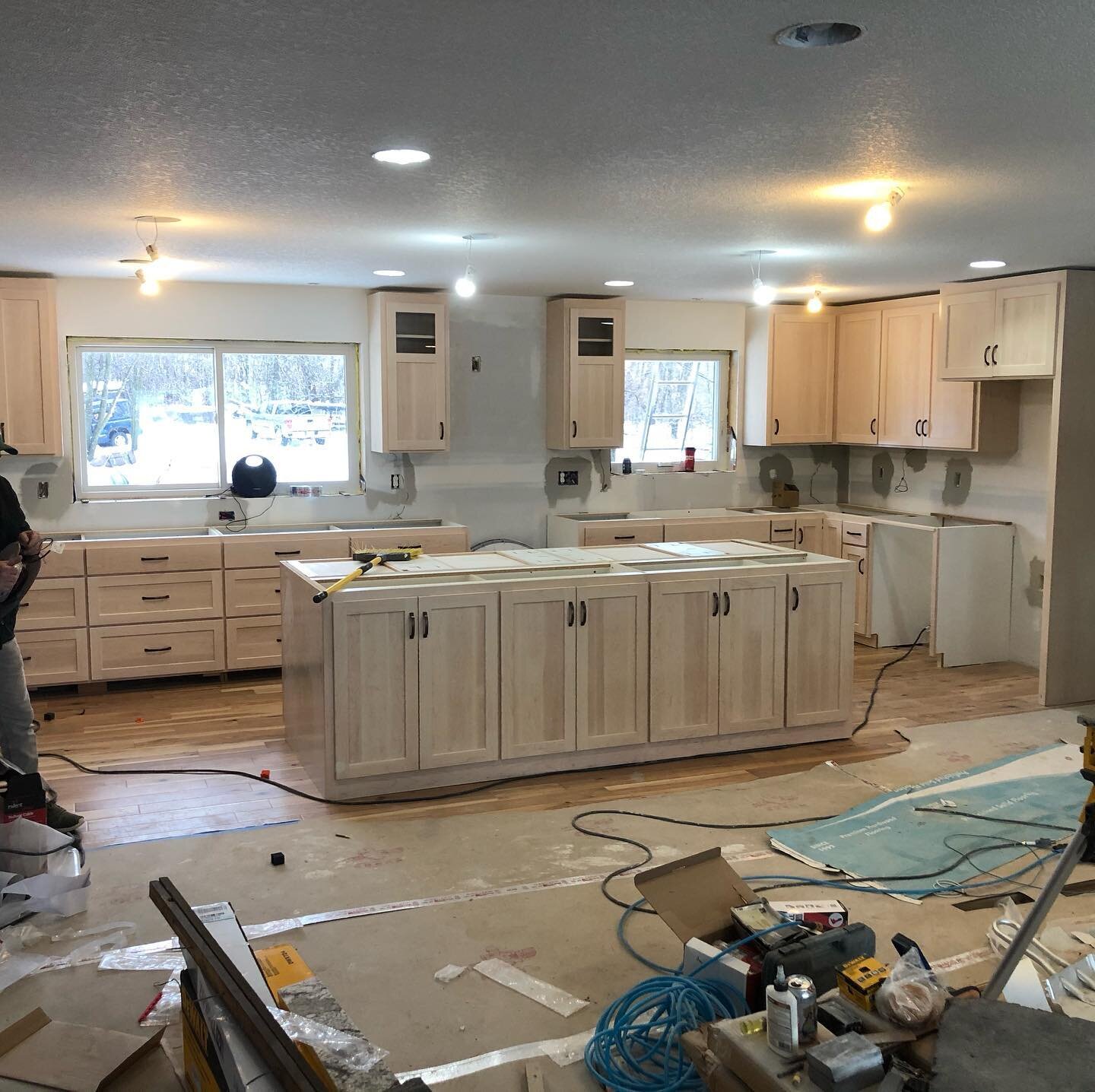 Kitchen and vanity&rsquo;s are in it&rsquo;s probably the most exciting part of a job. Then turned out beautiful white stain on maple in the kitchen and same stain on 1/4 sawn white oak for bathrooms