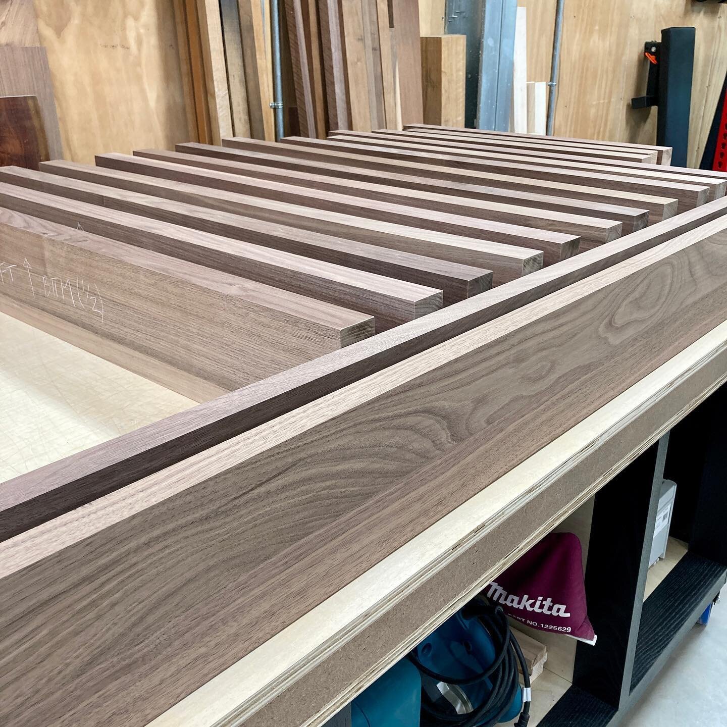 All the dimensioned frames for a very overdue bed for a very good friend. A manufacturer of doors for yachts was throwing away this walnut. It&rsquo;s gorgeous, and I haven&rsquo;t even sanded it yet. We live in strange times.

.
.
.
#vvfurniture #bl