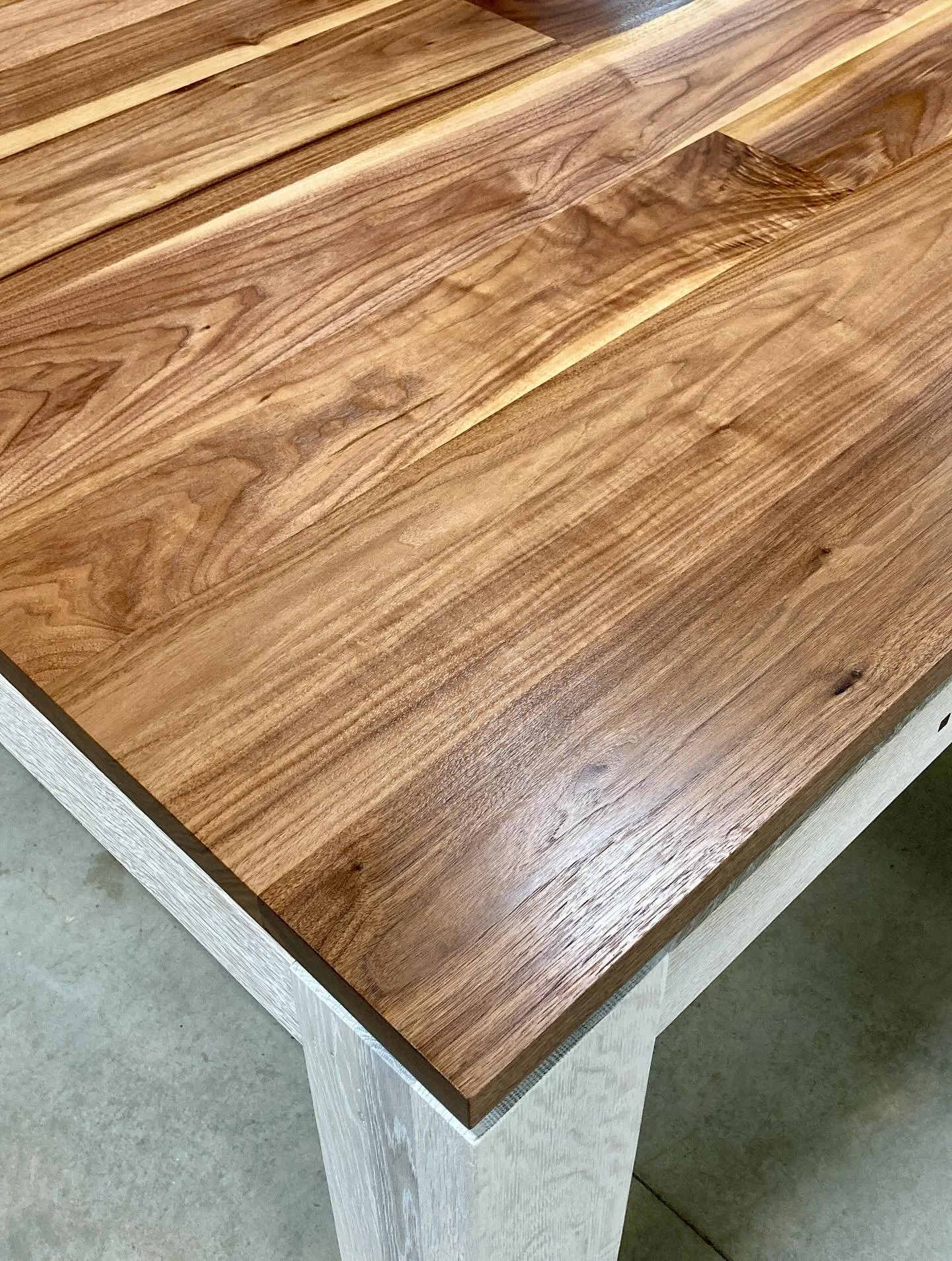 This table has the square footage of a Tokyo apartment, so I couldn&rsquo;t get the white-background shots I prefer. At 12&rsquo; x 4&rsquo;, it&rsquo;s a big as my shop and this design will tolerate.

As always, black walnut does not disappoint. The