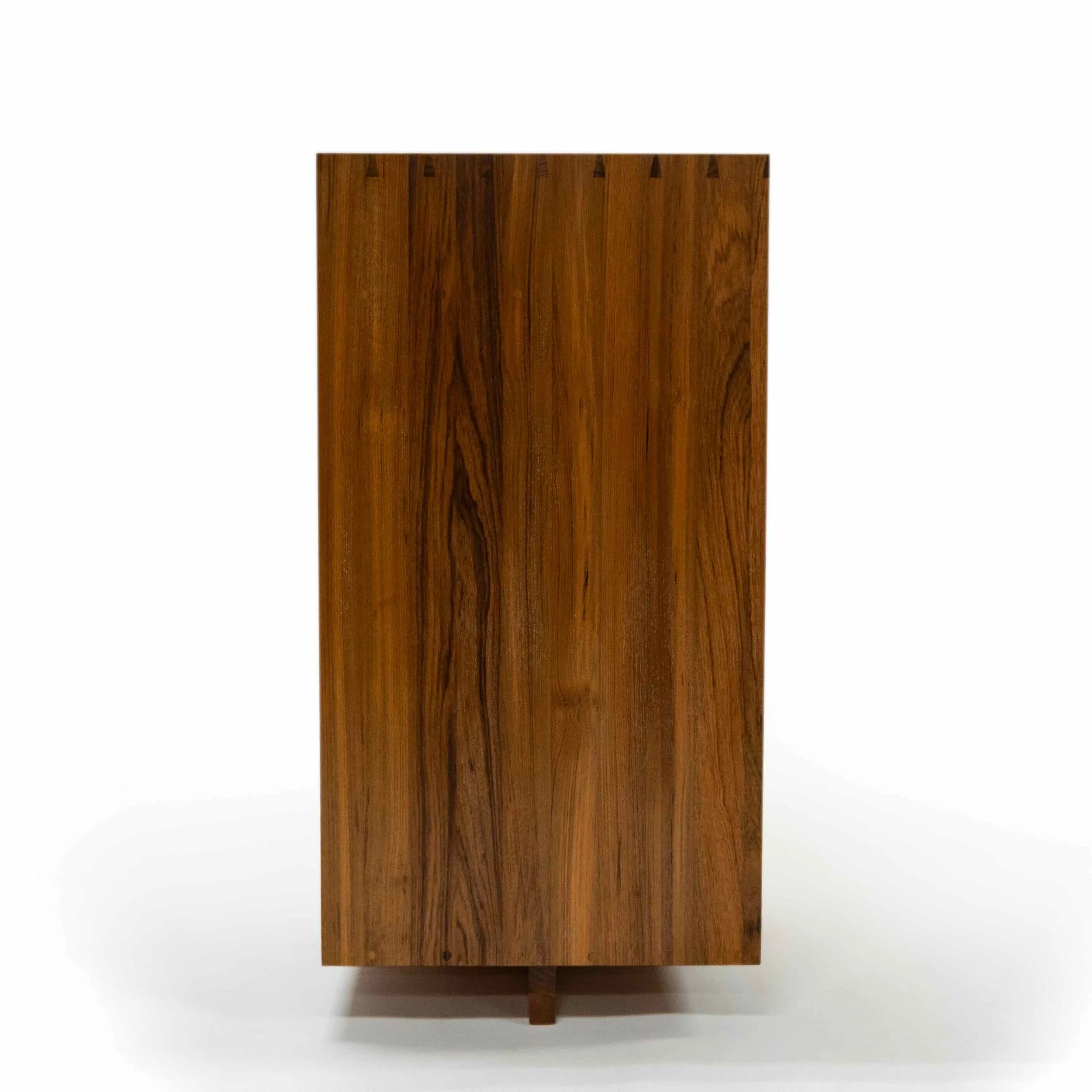 Side of Arexion High Credenza, in teak with python leather.