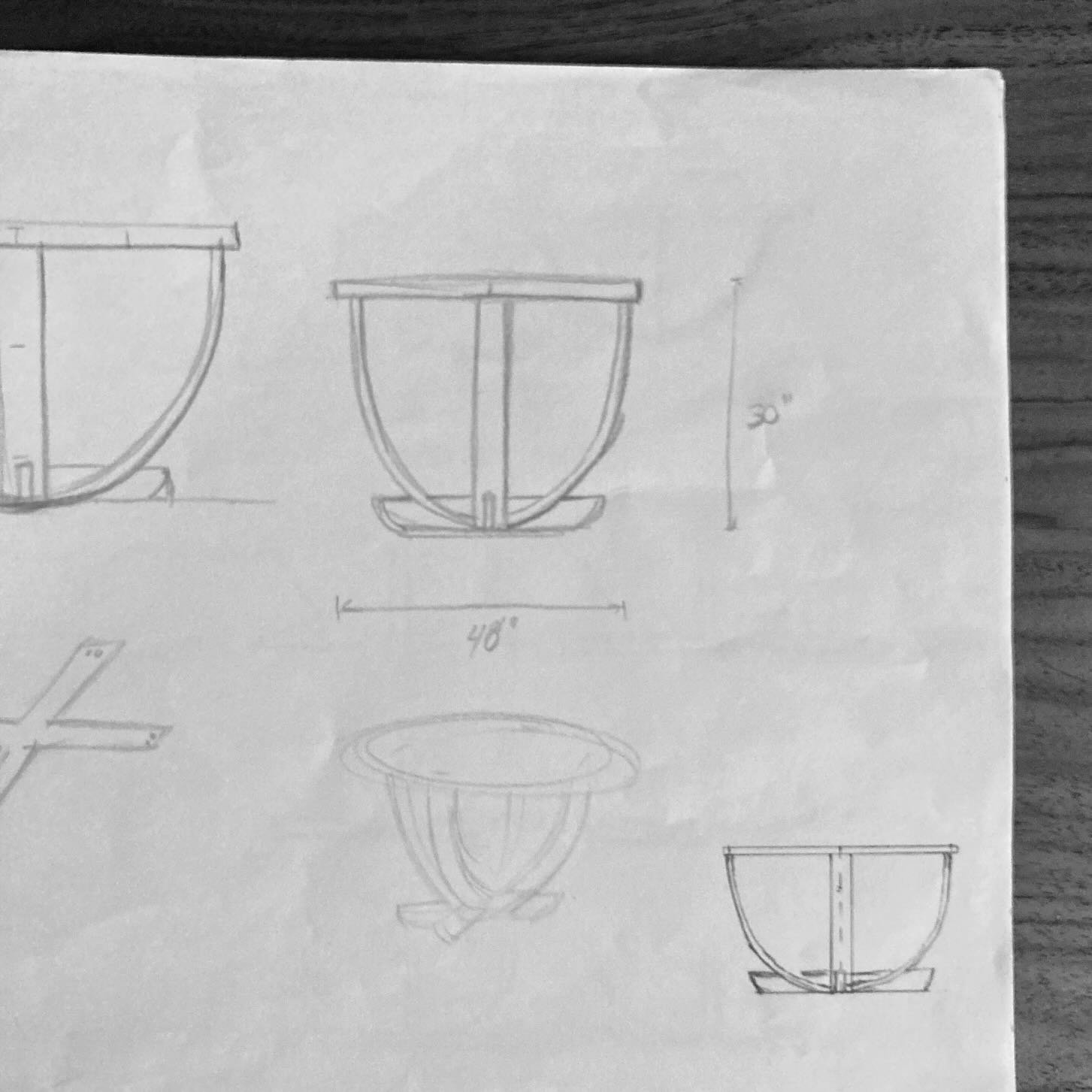 Sketches of custom tables.