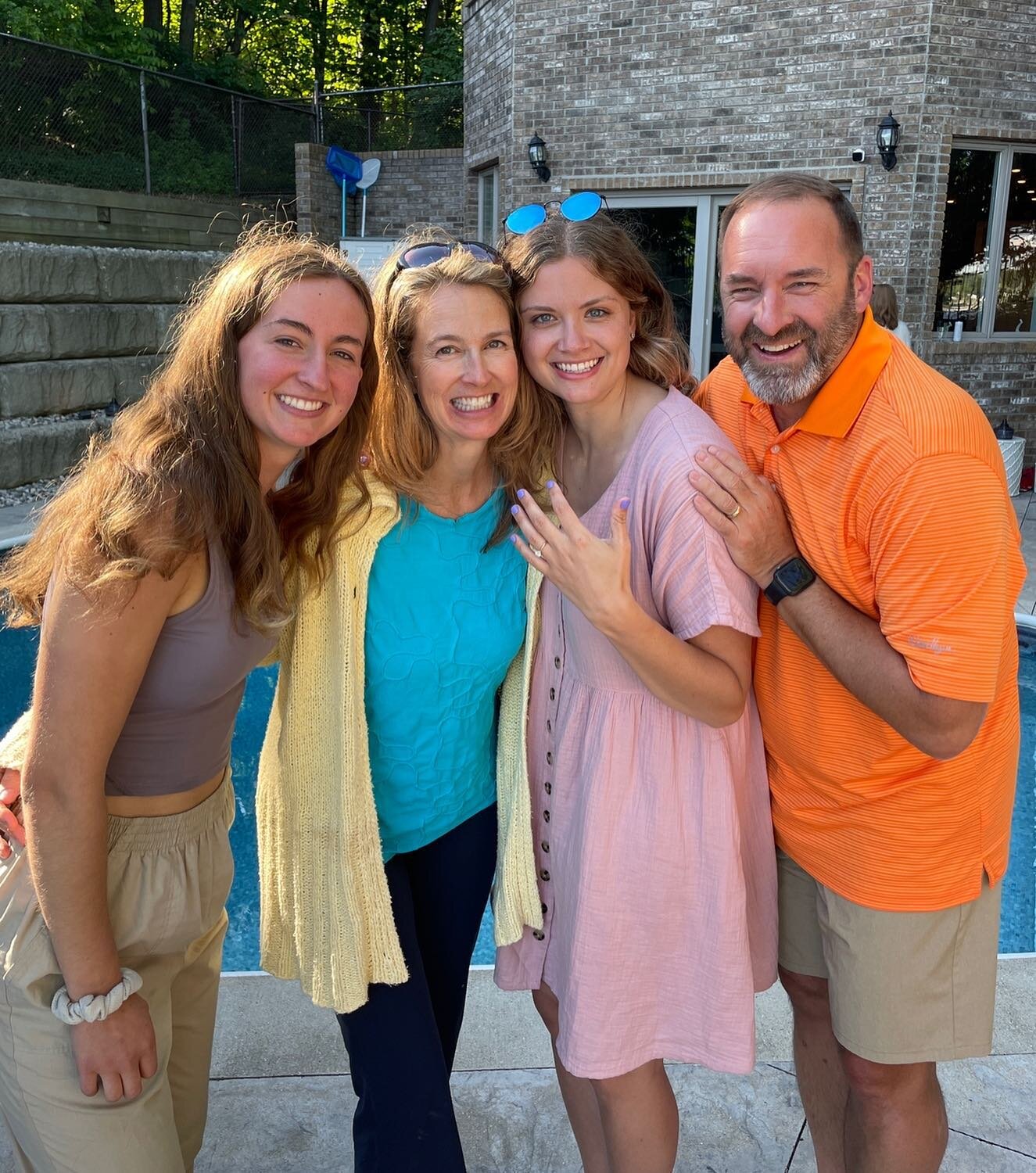 Last June, we celebrated Makayla&rsquo;s high school graduation and the engagement of Julia to her sweetheart of nine years. Our family (shown here), along with Julia&rsquo;s dad and bonus mom, Bonnie, surprised Julia and Ryan after their Lake Michig