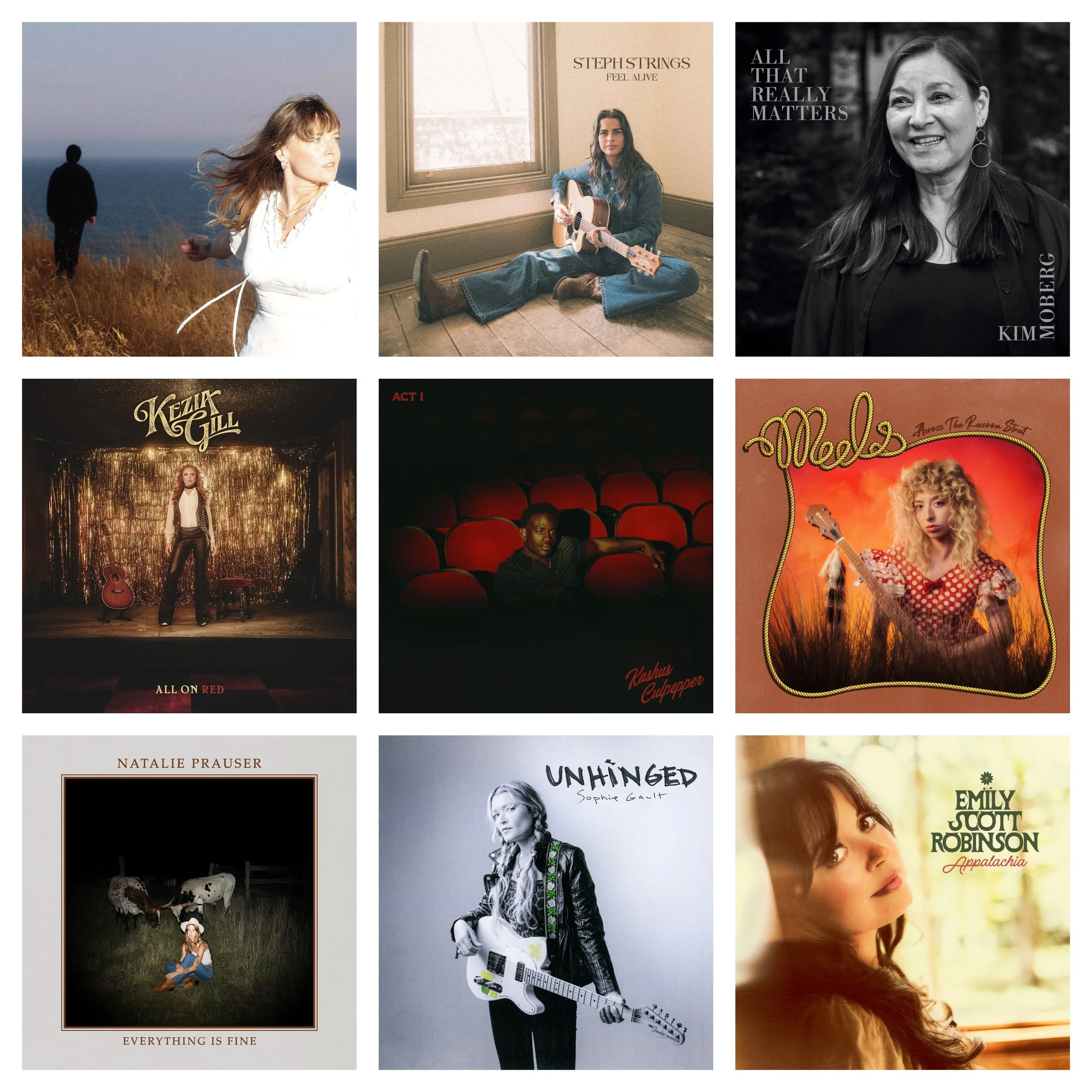 A collage of album covers of all the records reviewed in January.