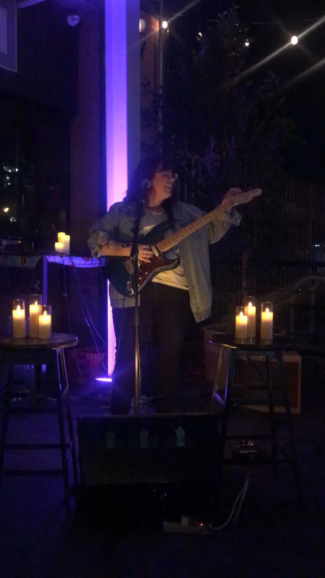 Kate Bivona performing live with her band Dirt Skirt.