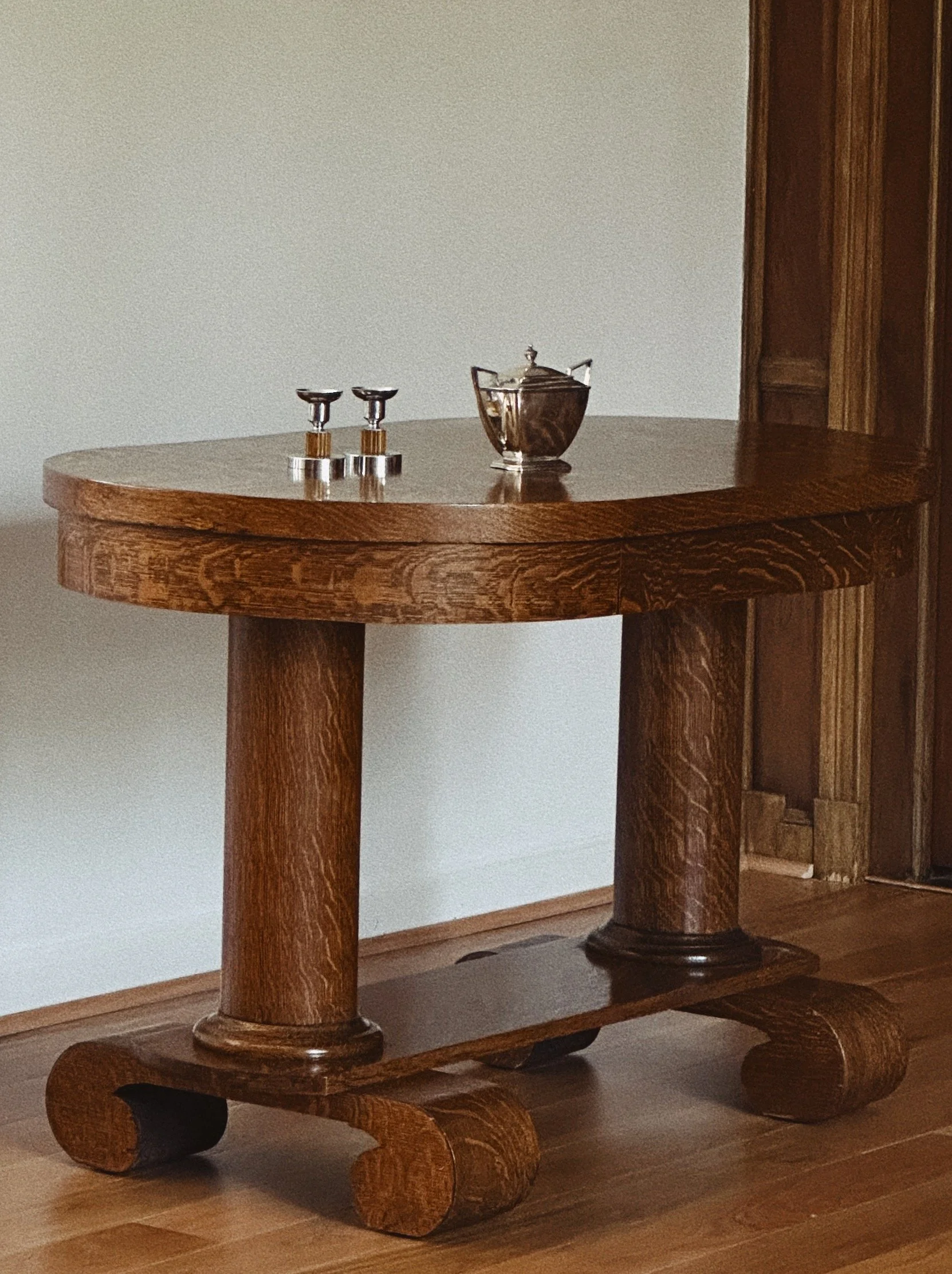 Oak console table