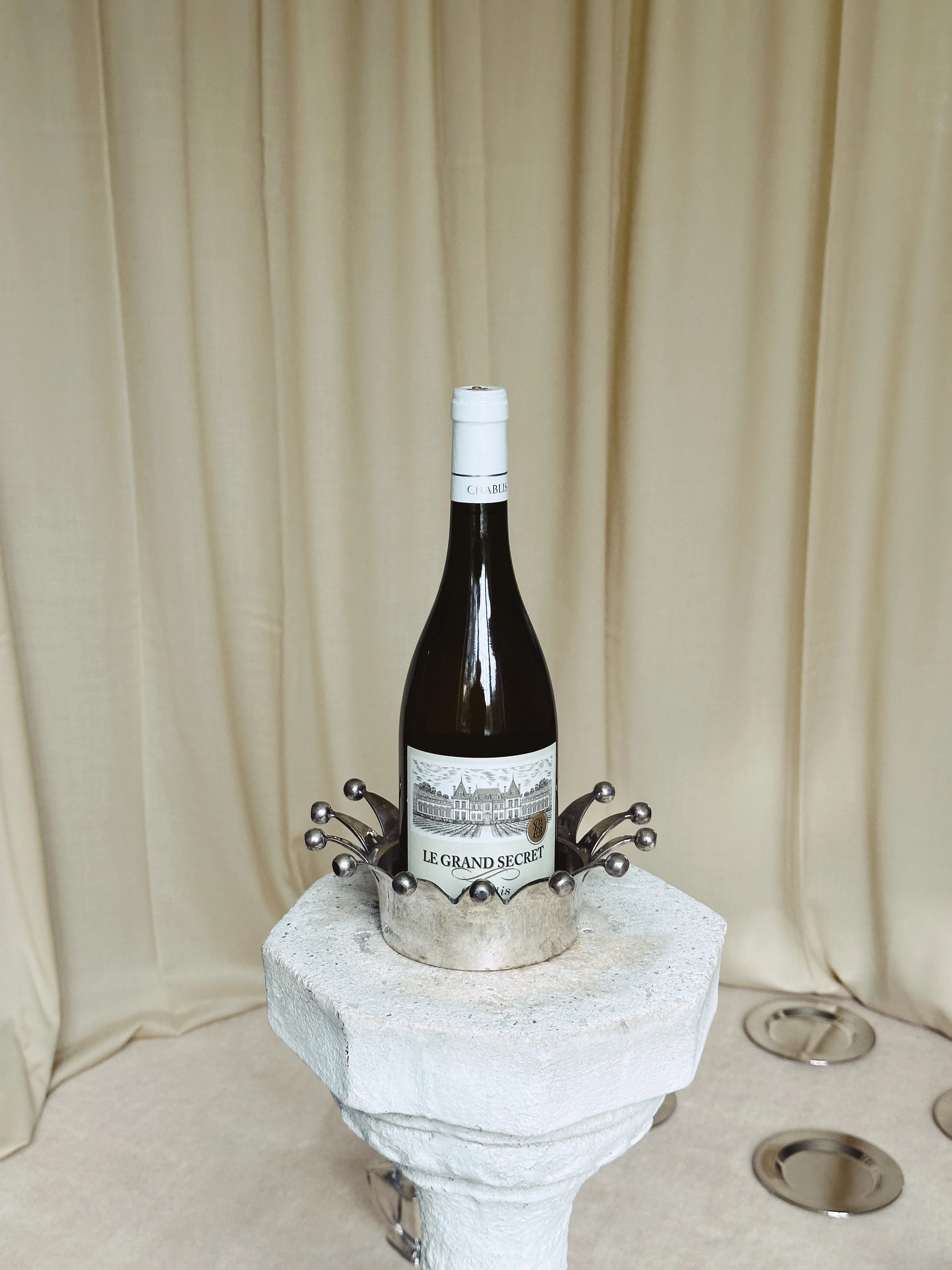 Silver plated bottle coaster