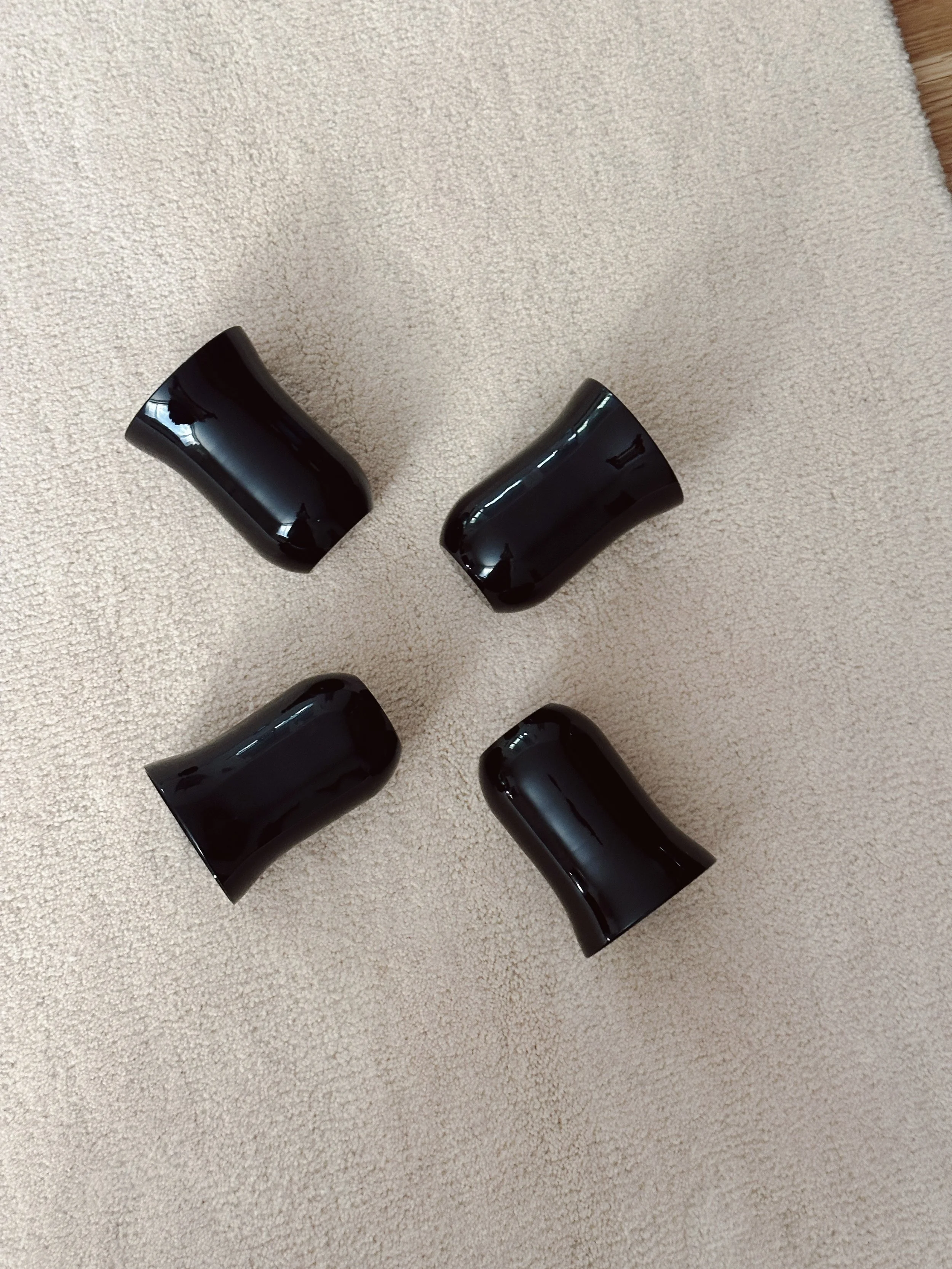 Set of four hand blown glass cups