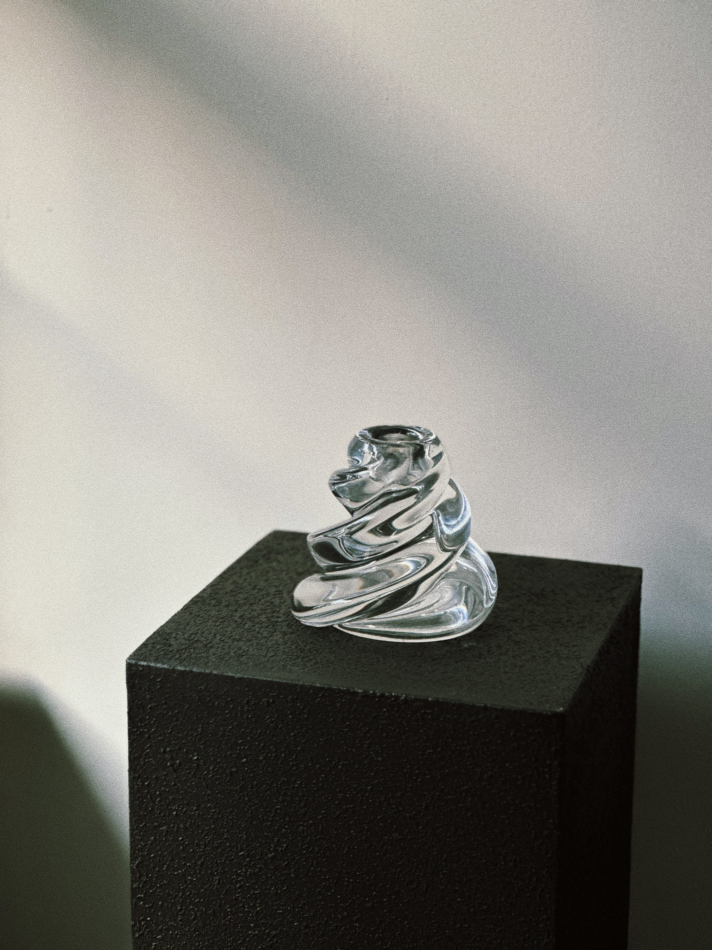 Vintage Twisted glass candleholder
