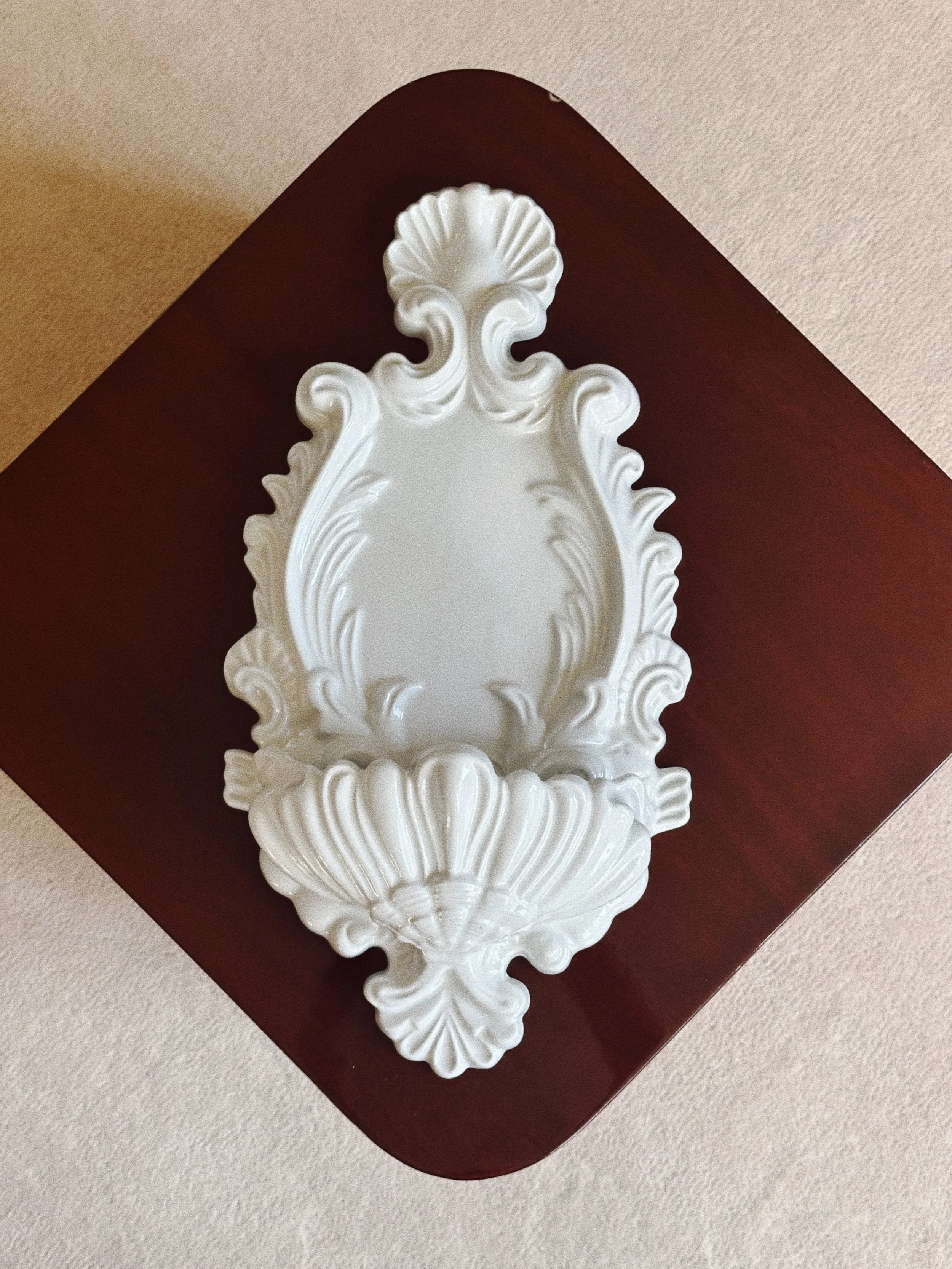 Ornate Ceramic Wall Pocket Candle Holder
