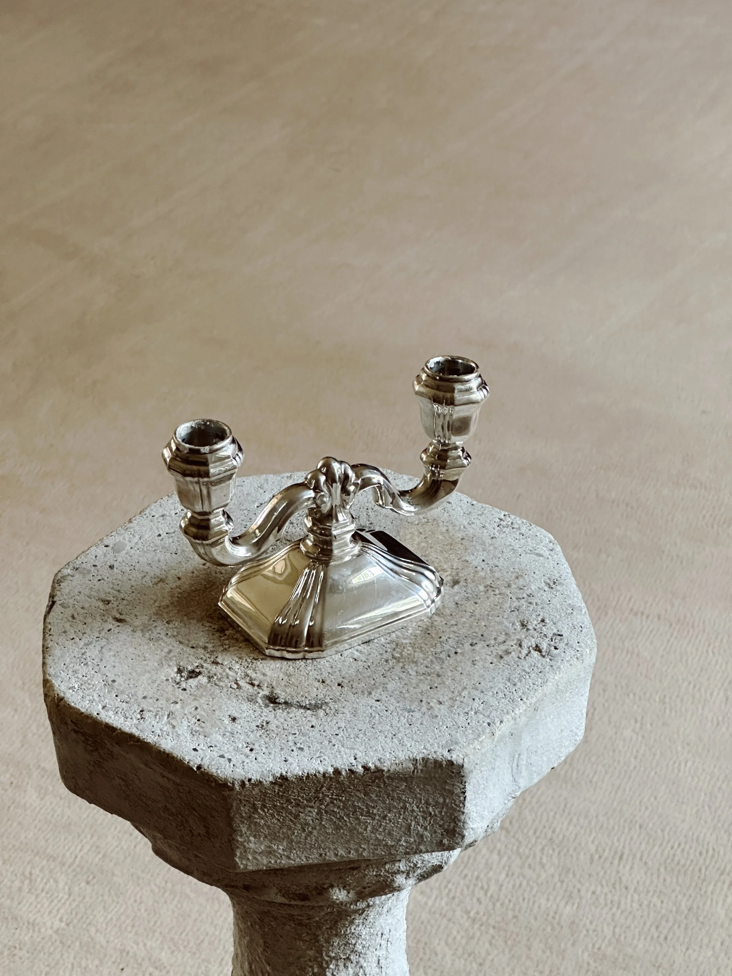 Pair of Silver Deco Candelabras