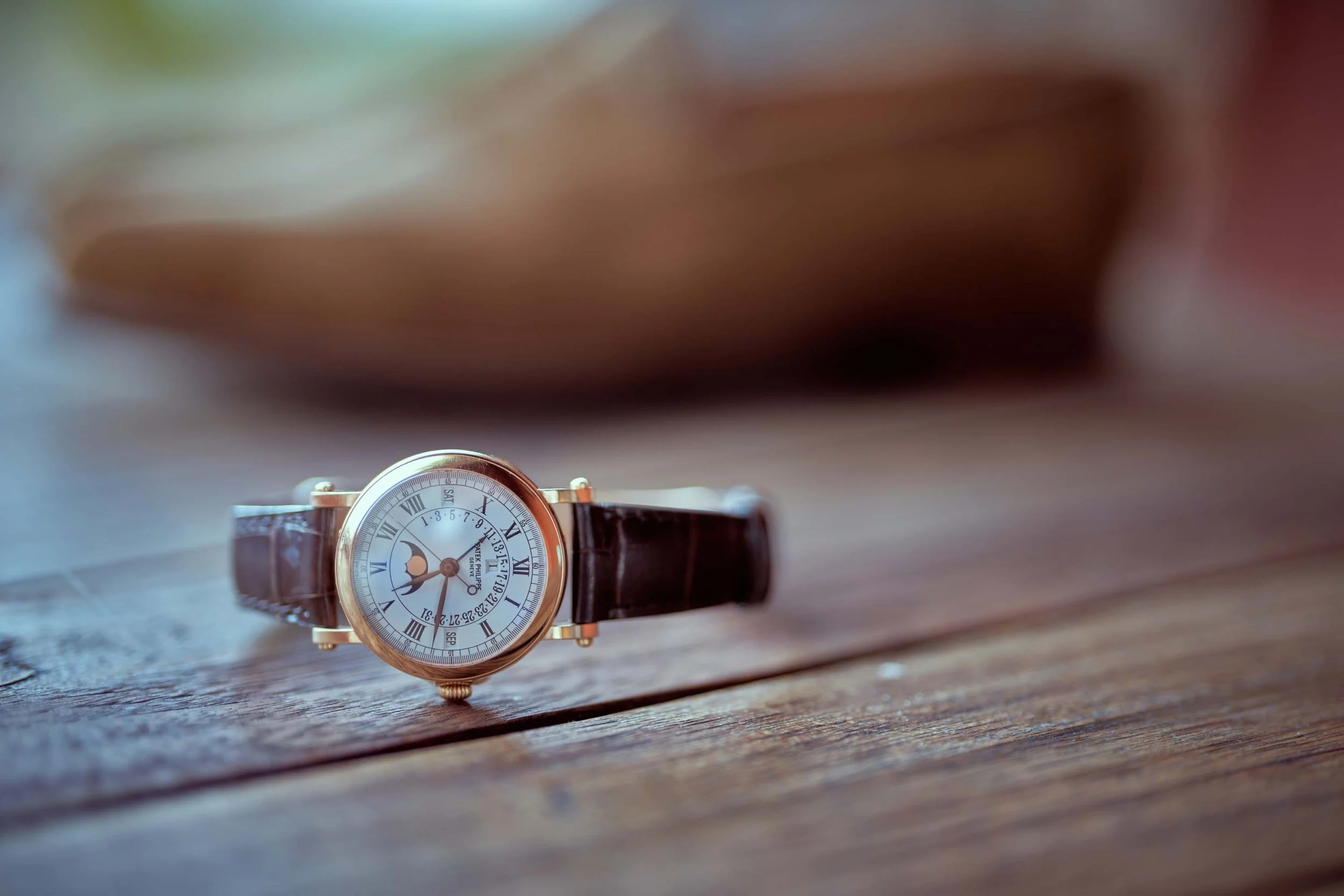 Patek Philippe watch — wedding gift detail photographed at Hotel Il Pellicano