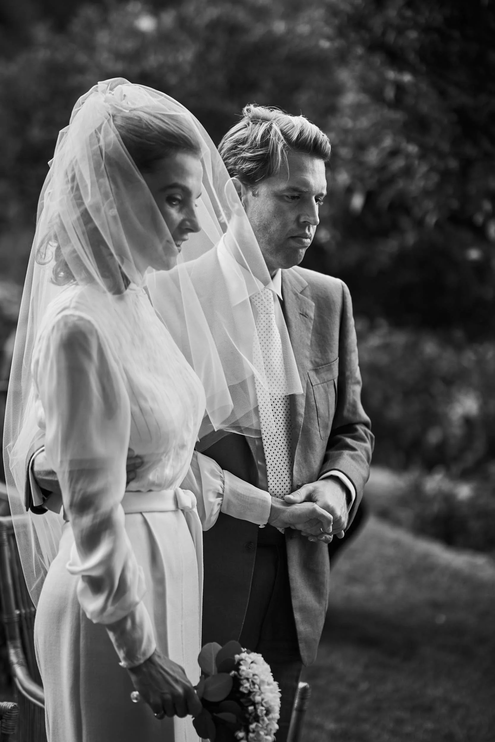 Luxury wedding portrait at an intimate destination wedding in Italy