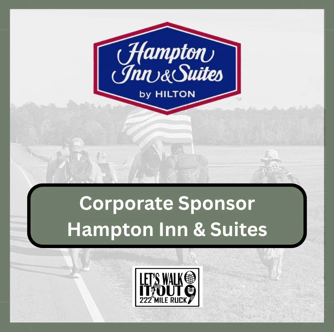 A Heartfelt Thank You to Hampton Inn &amp; Suites Jacksonville NC

We are profoundly grateful to the Hampton Inn &amp; Suites Jacksonville for their unwavering support of our Let&rsquo;s Walk It Out - 222 Mile Ruck March mission since its very beginn