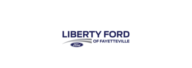 Liberty Ford of Fayetteville dealership logo with text and Ford emblem.