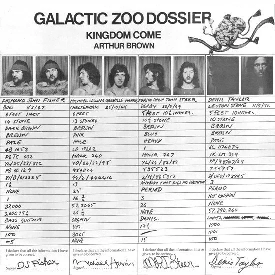 Arthur Brown's Kingdom Come - Galactic Zoo Dossier