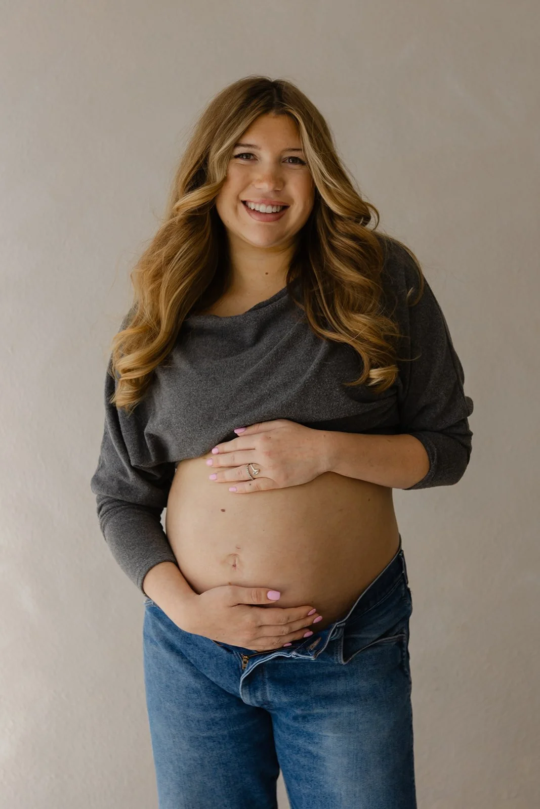 Laughing Maternity Portrait in Natural Light