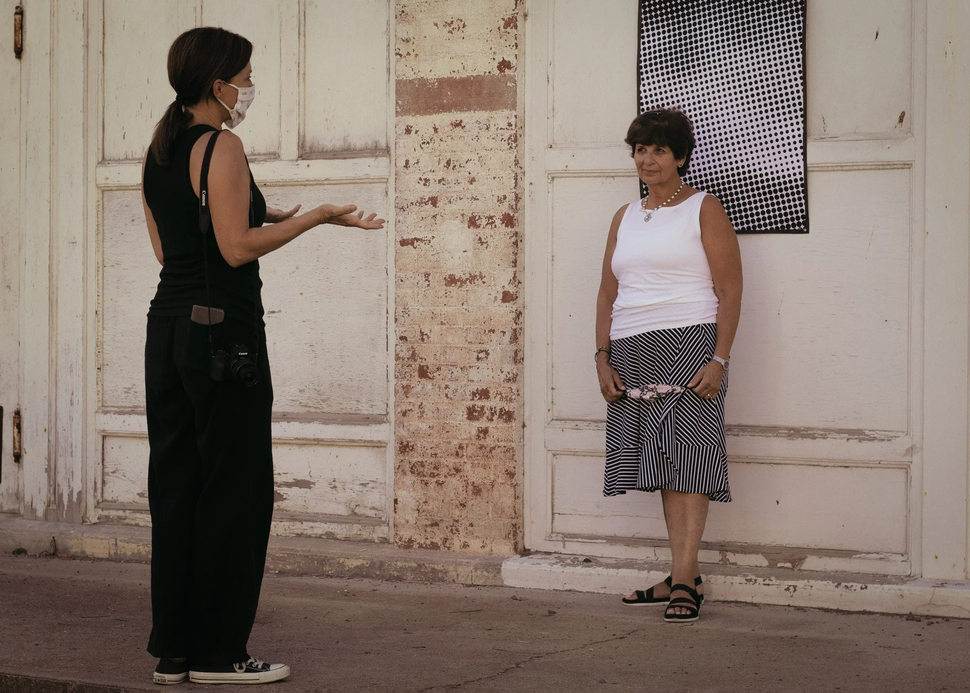 Two participants in the Inside Out Project community portrait series in Sharon Springs, New York, 2020, photographed by Christine Harris.