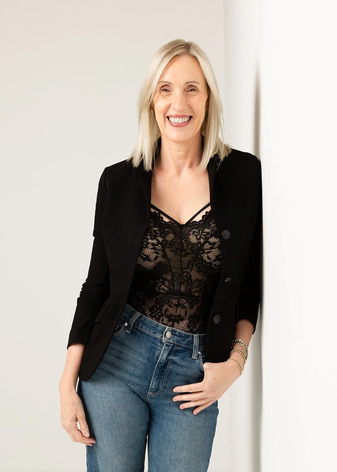 Julie-Anne Lee smiling during her portrait session with Christine Harris for the 50 Women Project in Los Angeles.