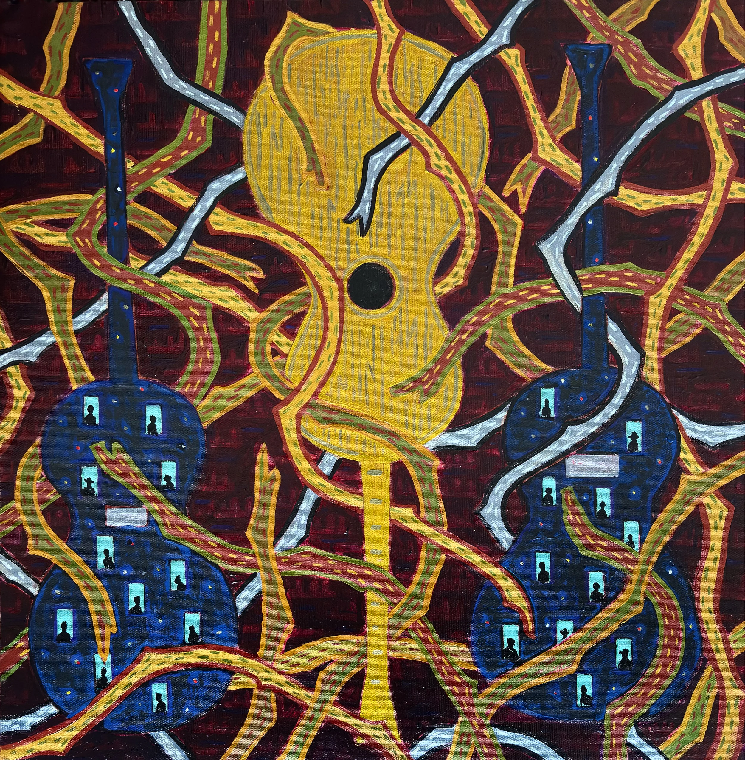 Chansons Abandonnées 18” x18” oil on canvas