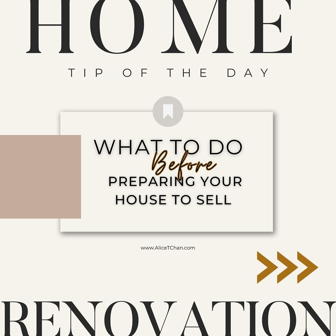 Home Renovation TIP OF THE DAY: What to do BEFORE preparing your house to sell

1️⃣ Decide you want to sell your house - sounds counter intuitive but if you are not ready to let go of your property, this transaction will not be successful)

2️⃣ Decid