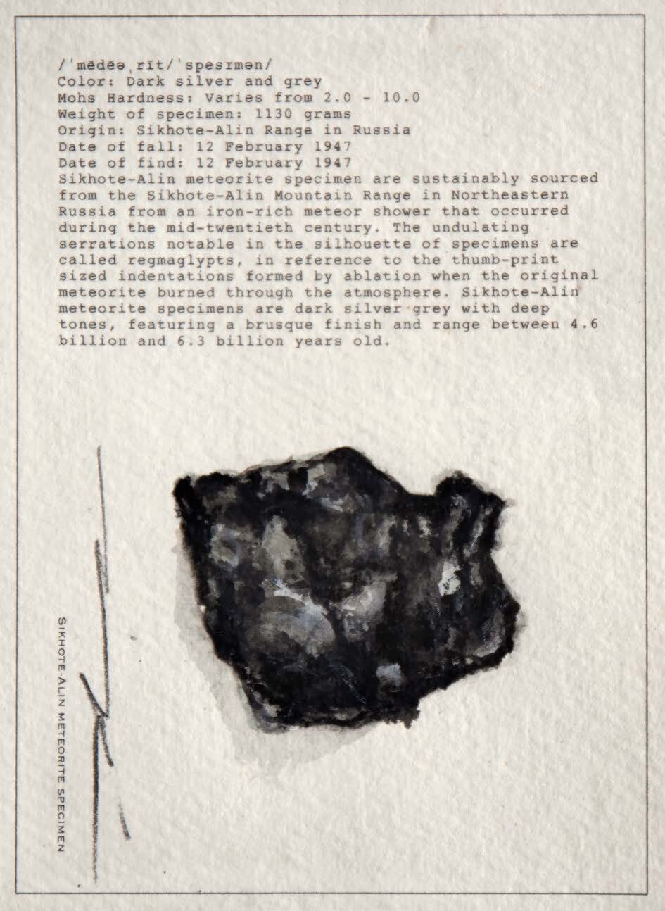 Charcoal sketch of meteorite.