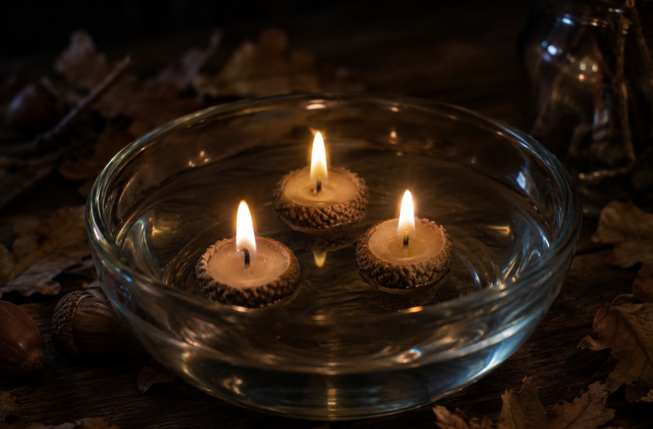 Making Acorn Cap Floating Candles: Tiny Flames, Big Peace