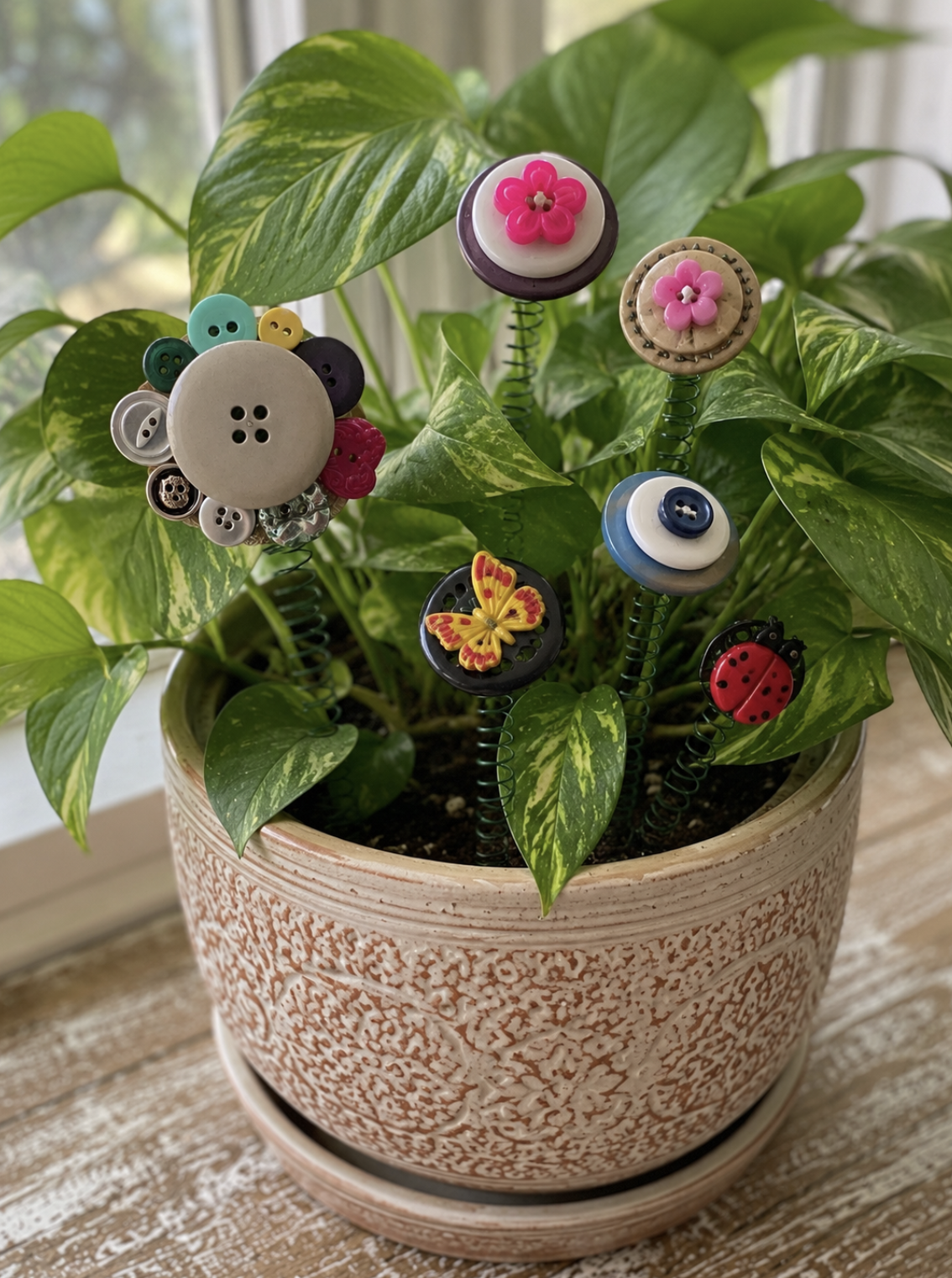 The Gentle Art of Turning Spare Buttons into Whimsical Plant Picks