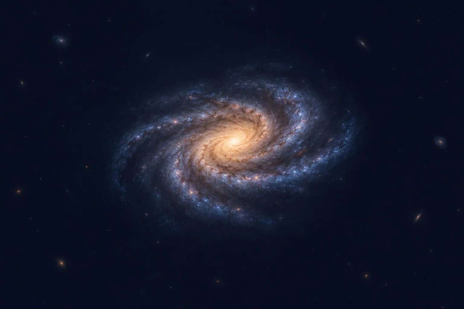 Spiral galaxy in sparse imagined space; AI-generated editorial artwork, not a measured view of a Boötes Void galaxy.