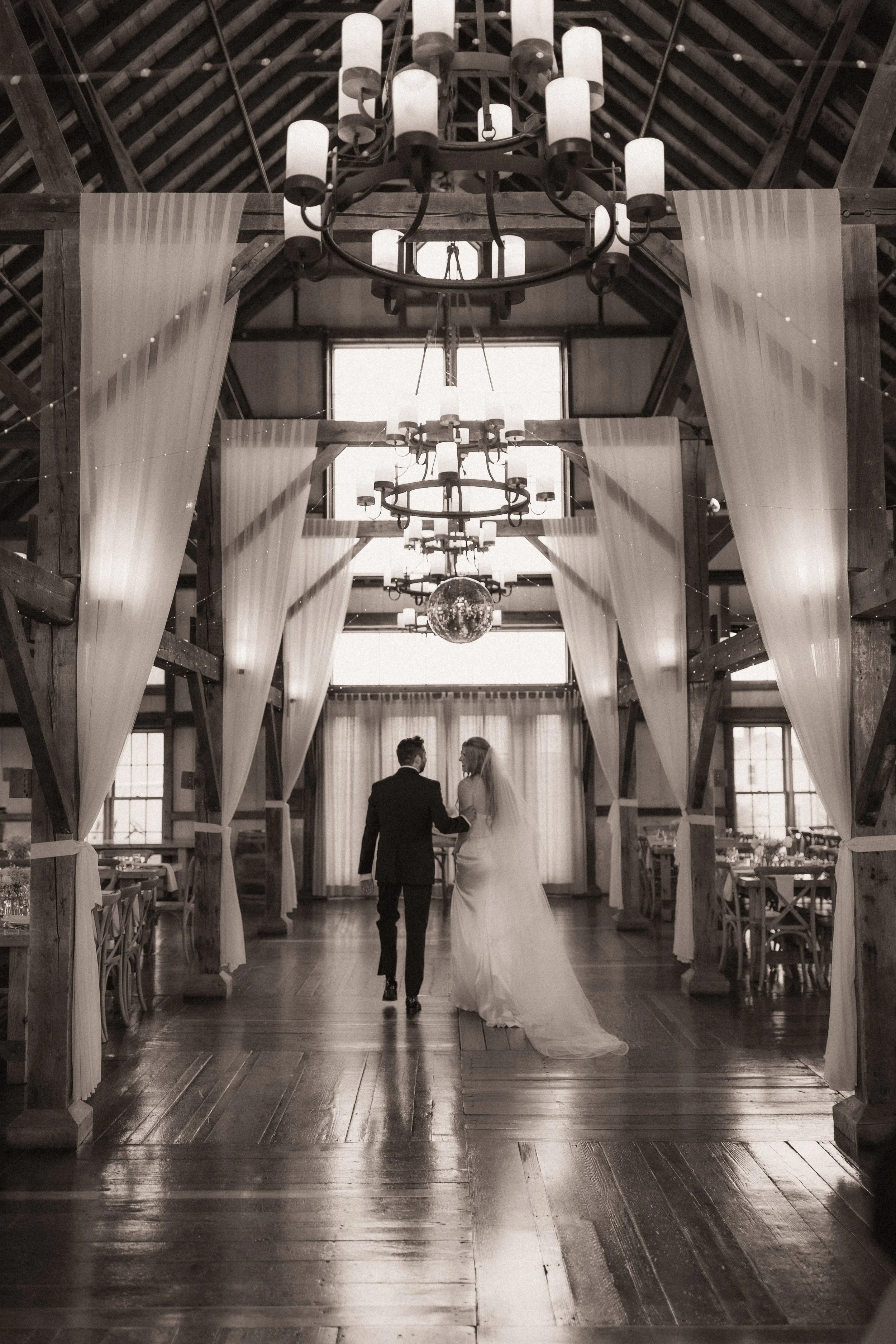 Vermont couple getting married, walking away after ceremony and "i dos"