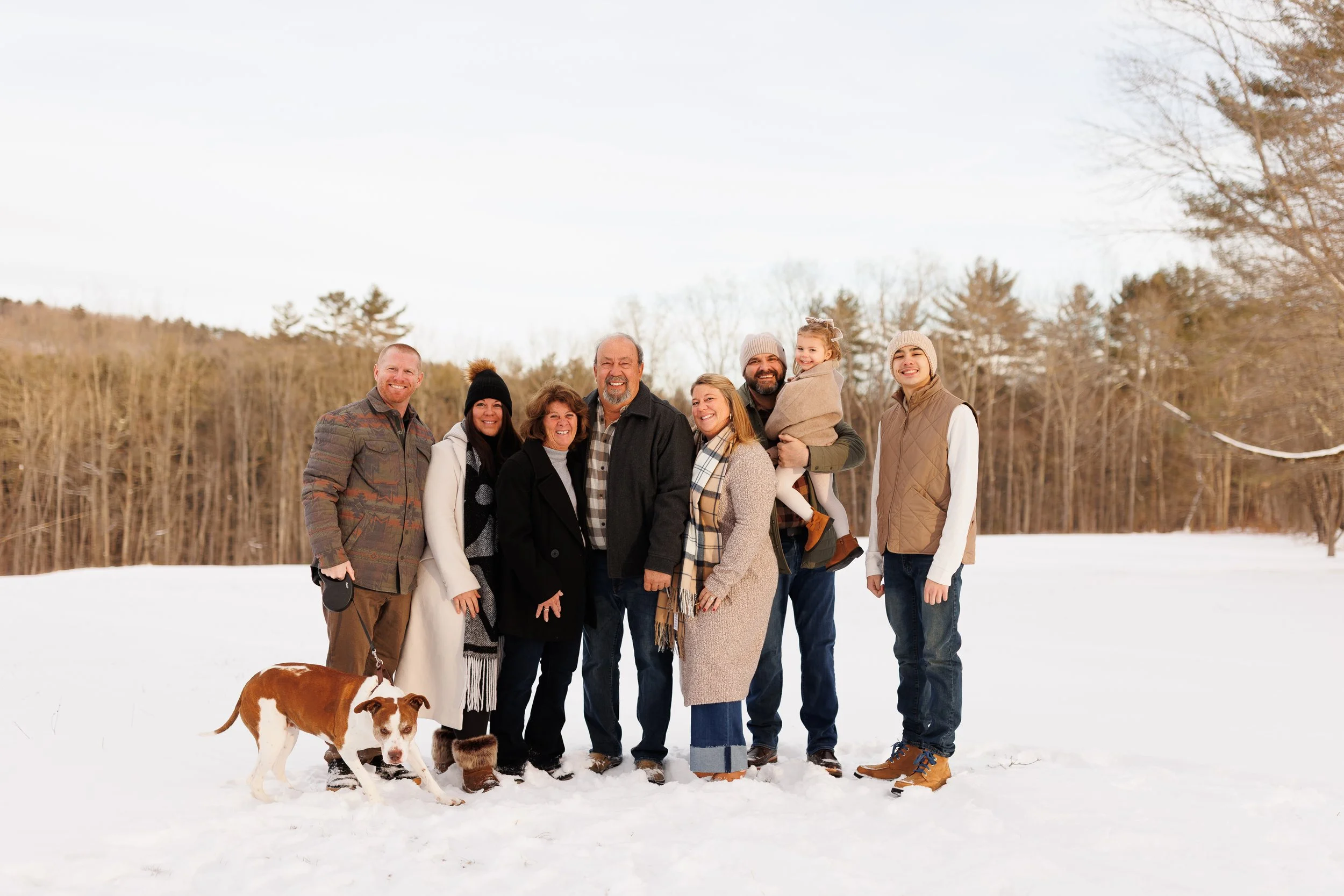 winter vacation family photos taken in vermont