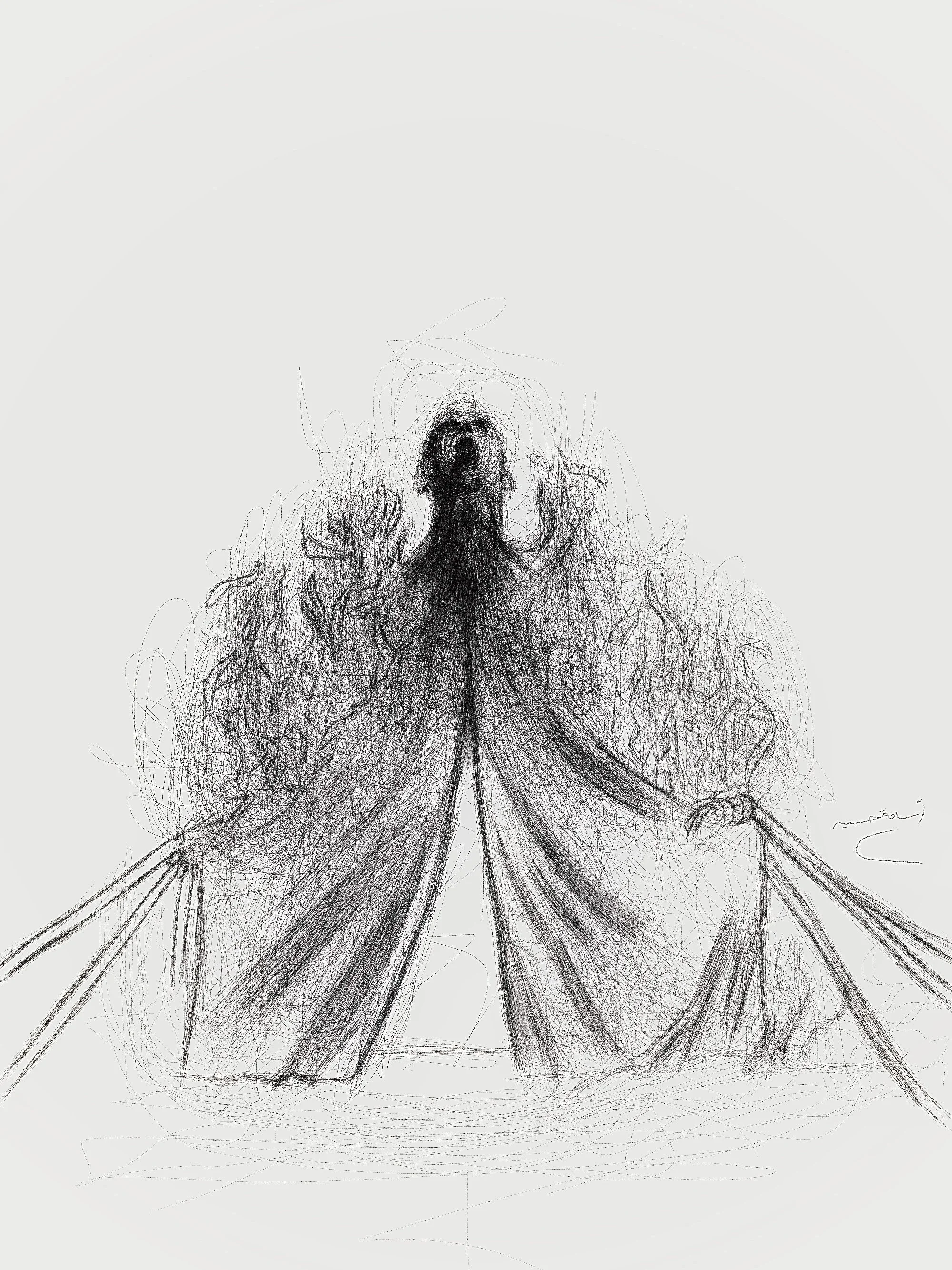 OH-10 A tent with its bodies is burning | 5x7 | $50.

Please email incubator@artsconnectinternational.org for sales