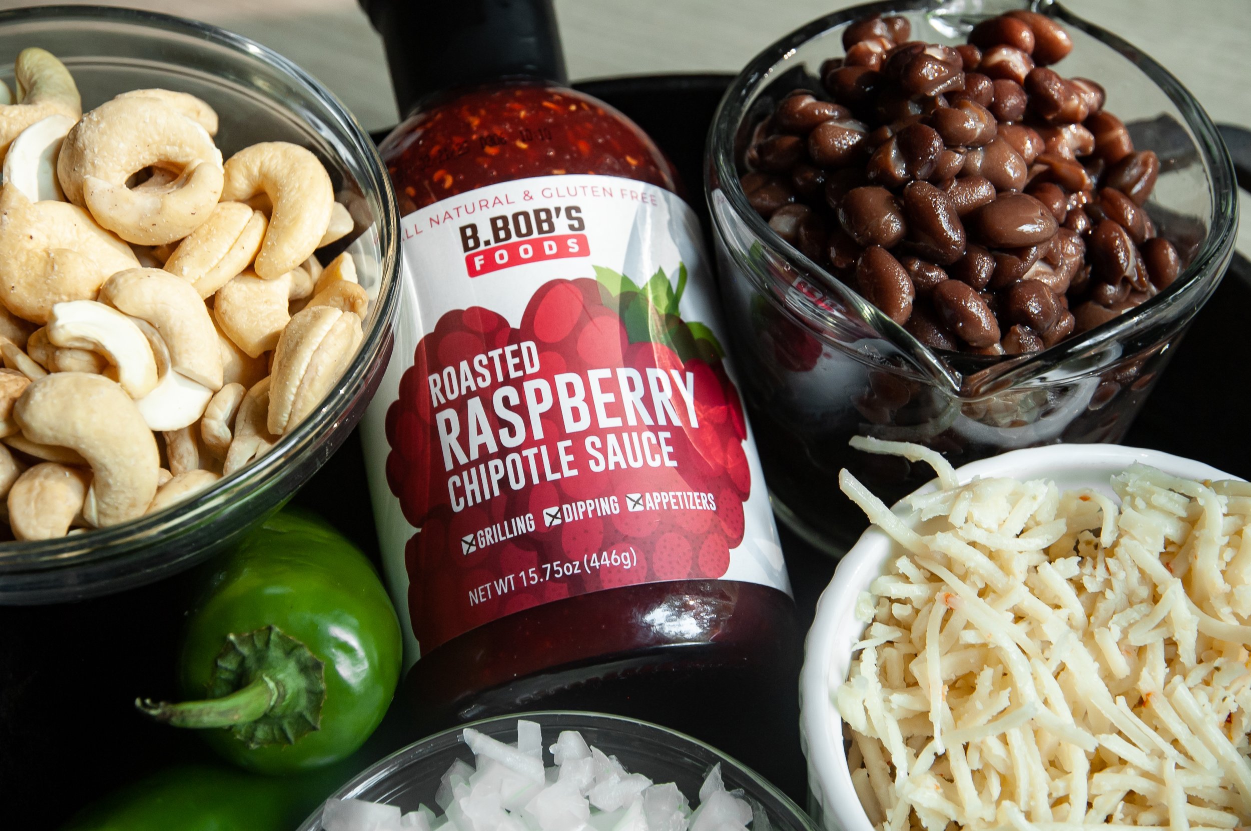 Ingredients for Raspberry Black Bean Dip
