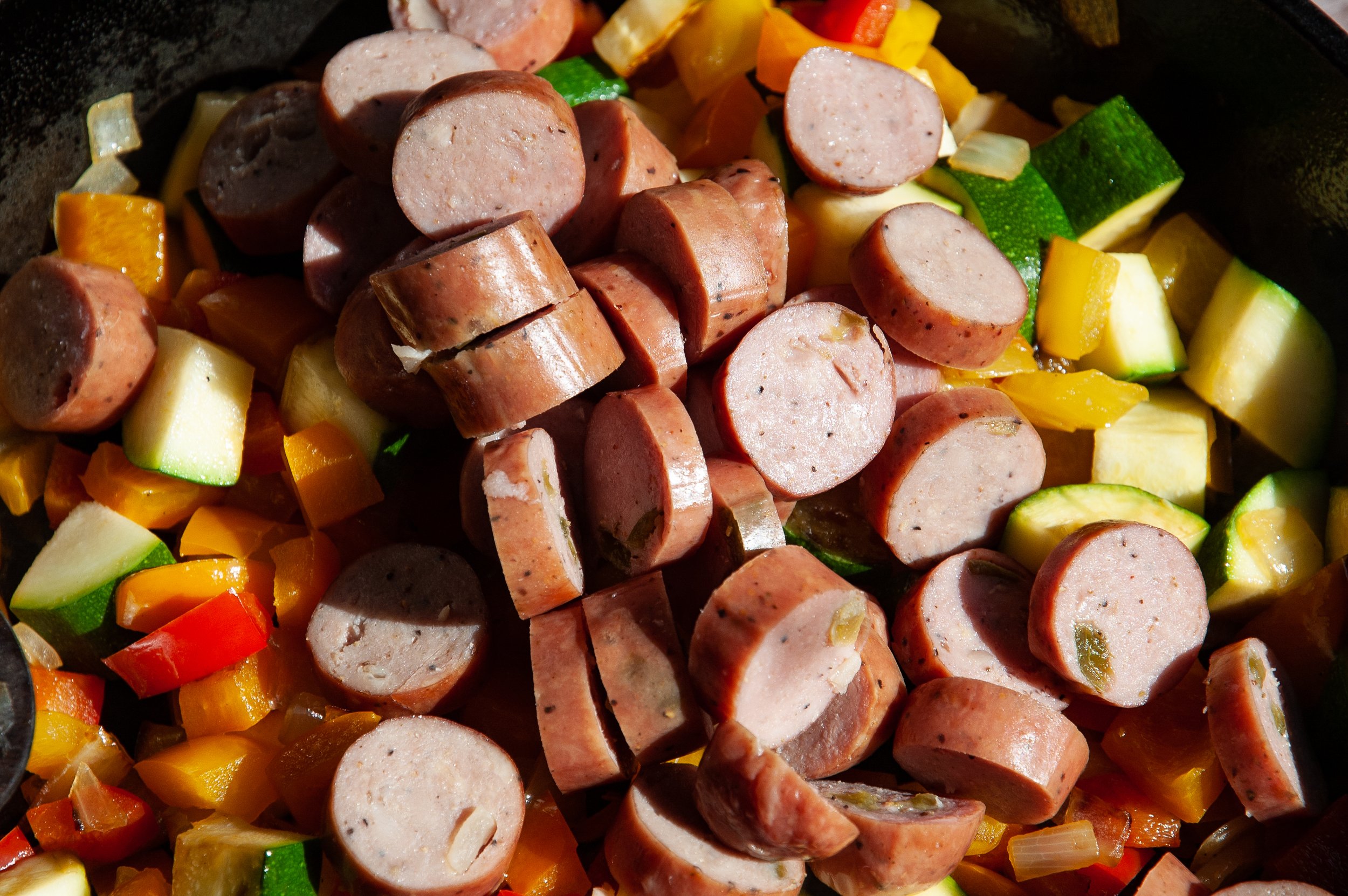 How to make a sausage and veggie skillet