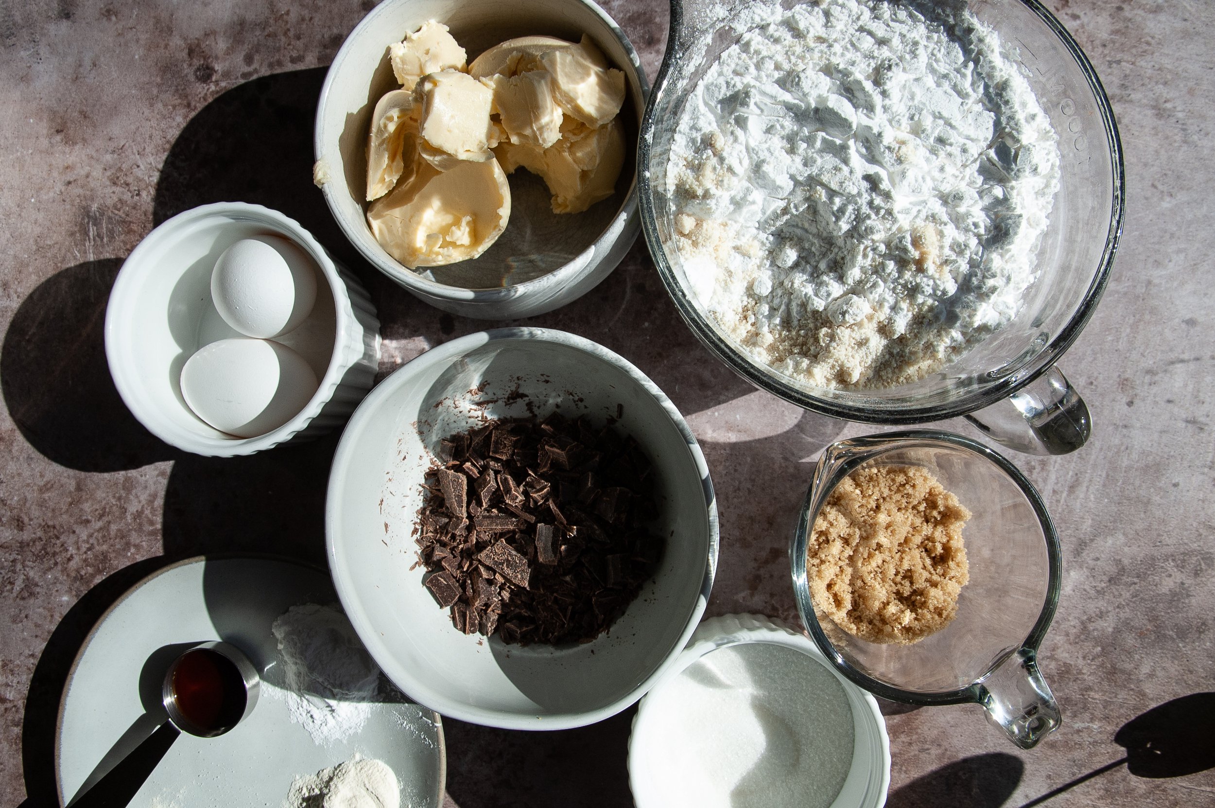 Ingredients for Grain-Free Chocolate Chip Cookies