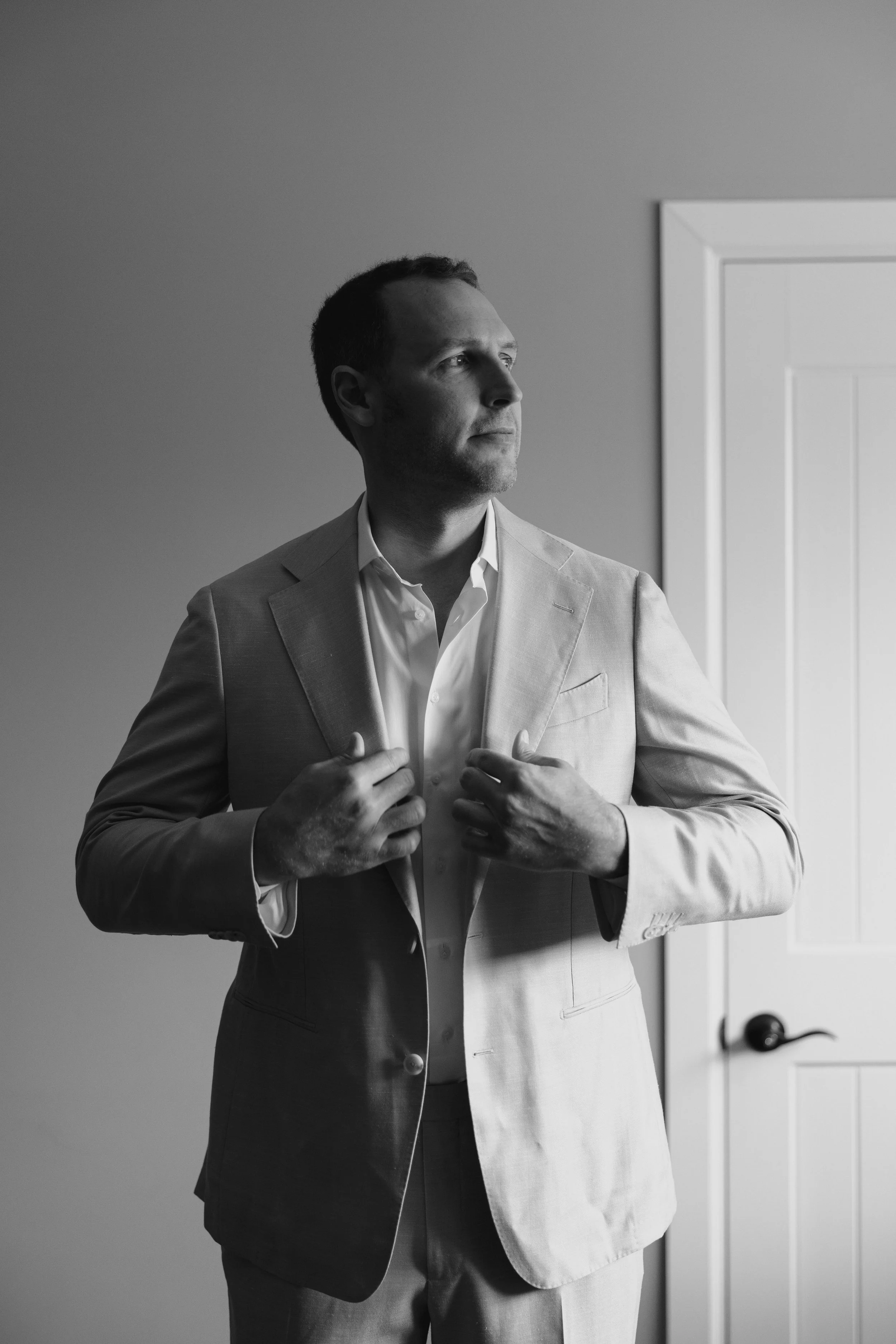 groom portrait as he gets ready