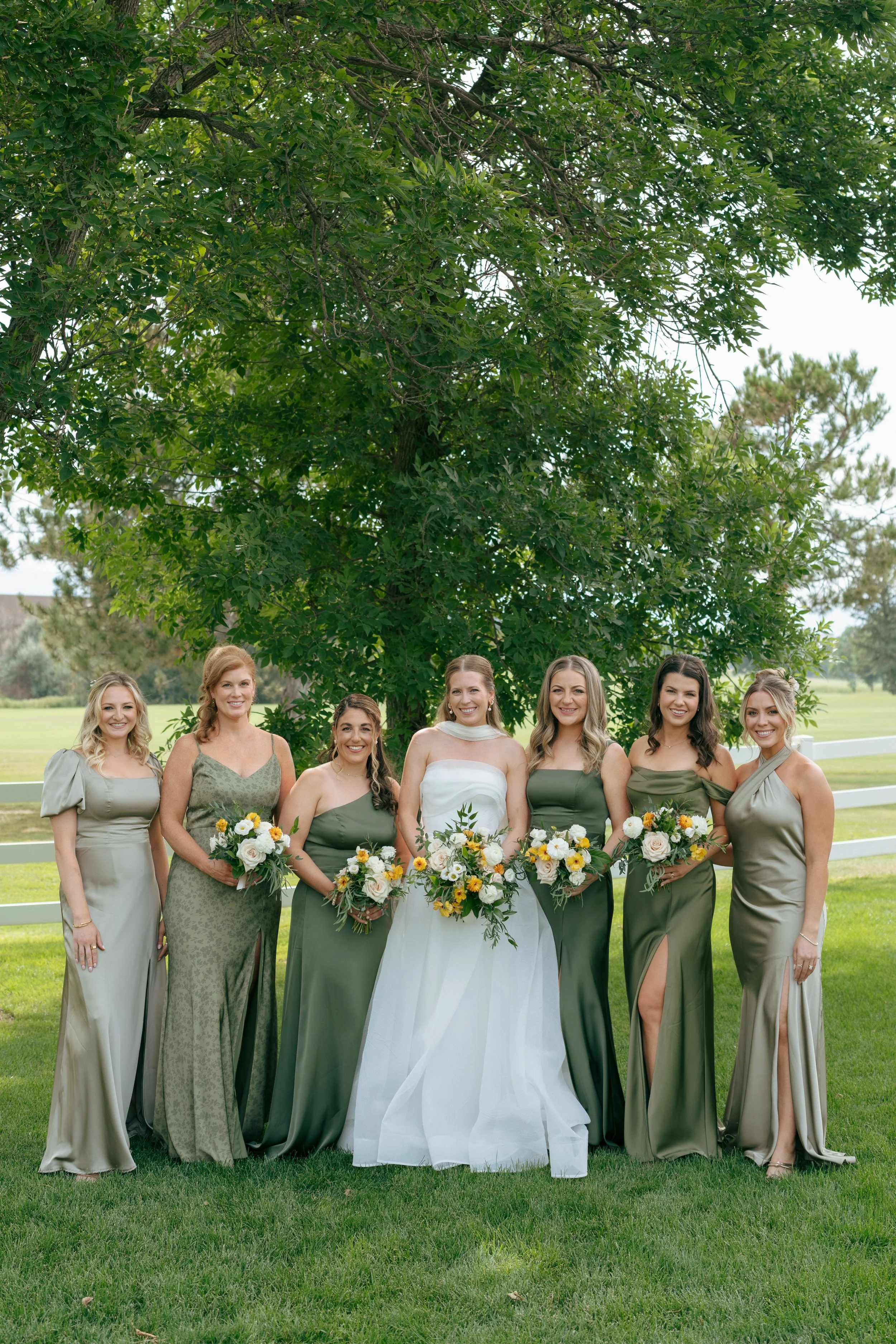 bride and her bridesmaids portrait 