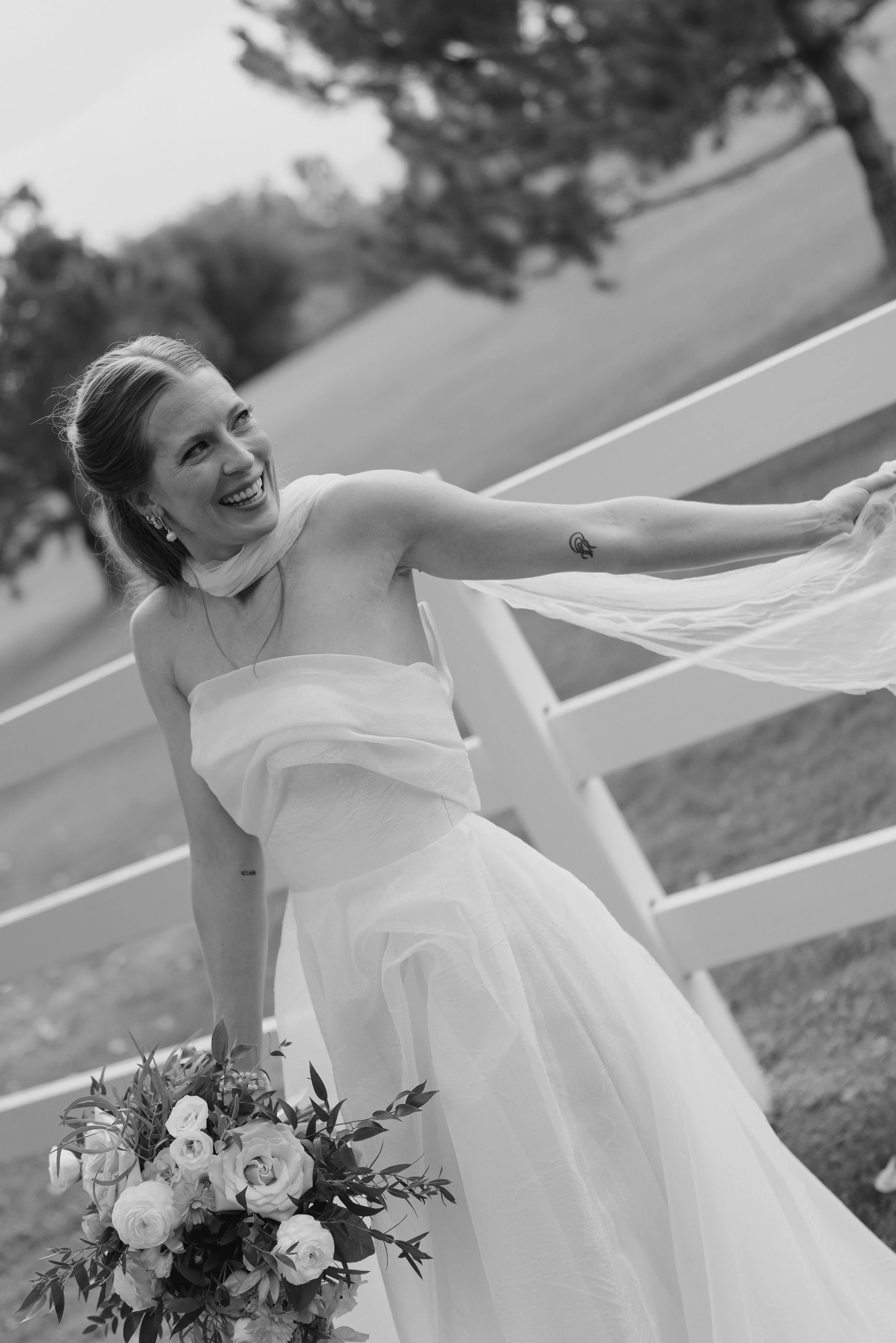 outdoor bridal portrait at The Barn at Raccoon Creek
