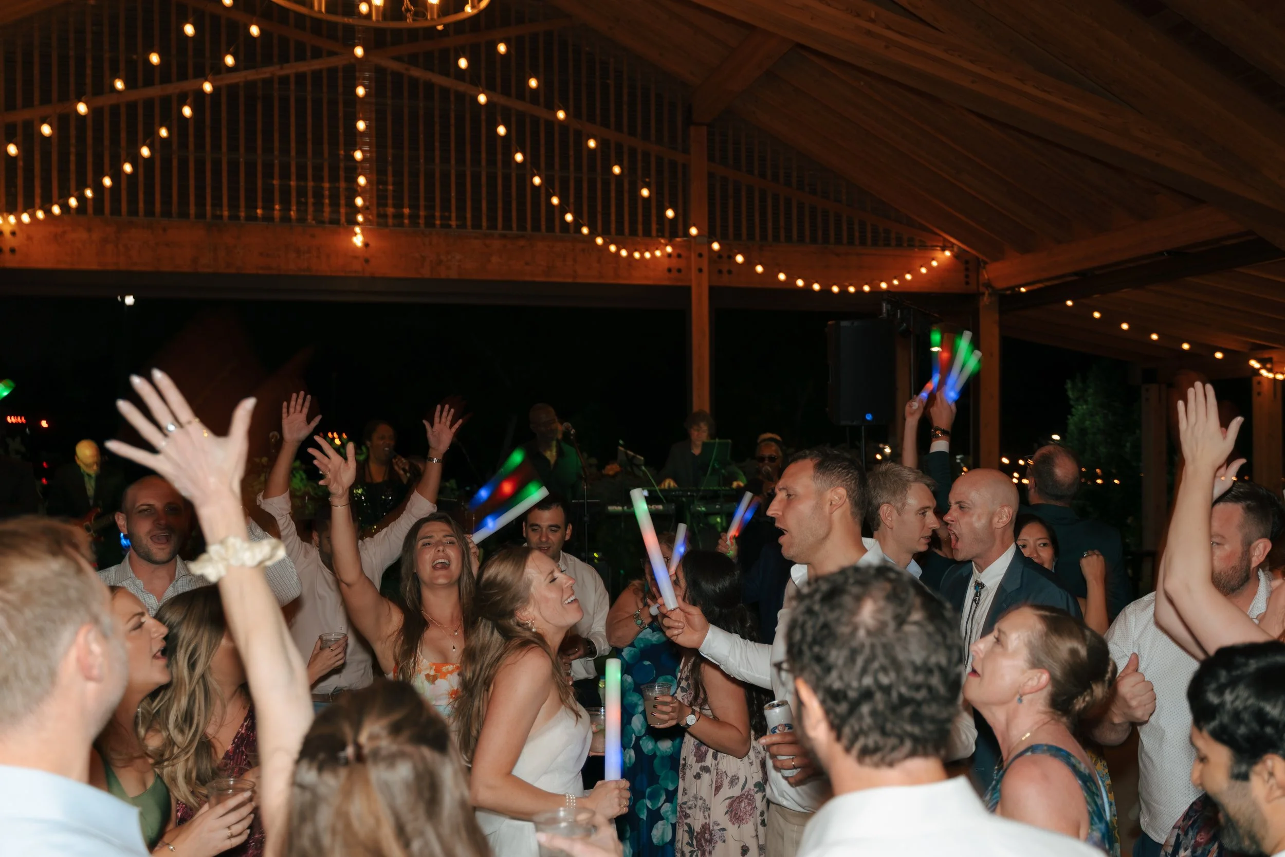 dancing during the wedding reception at The Barn at Raccoon Creek