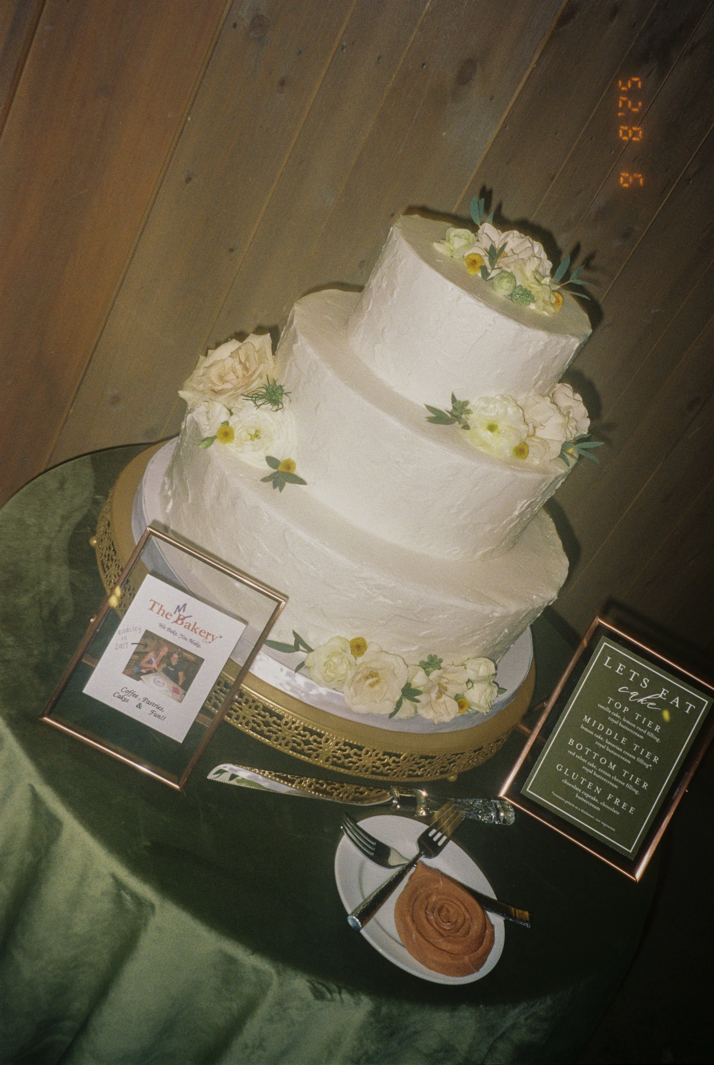 film photo of the wedding cake