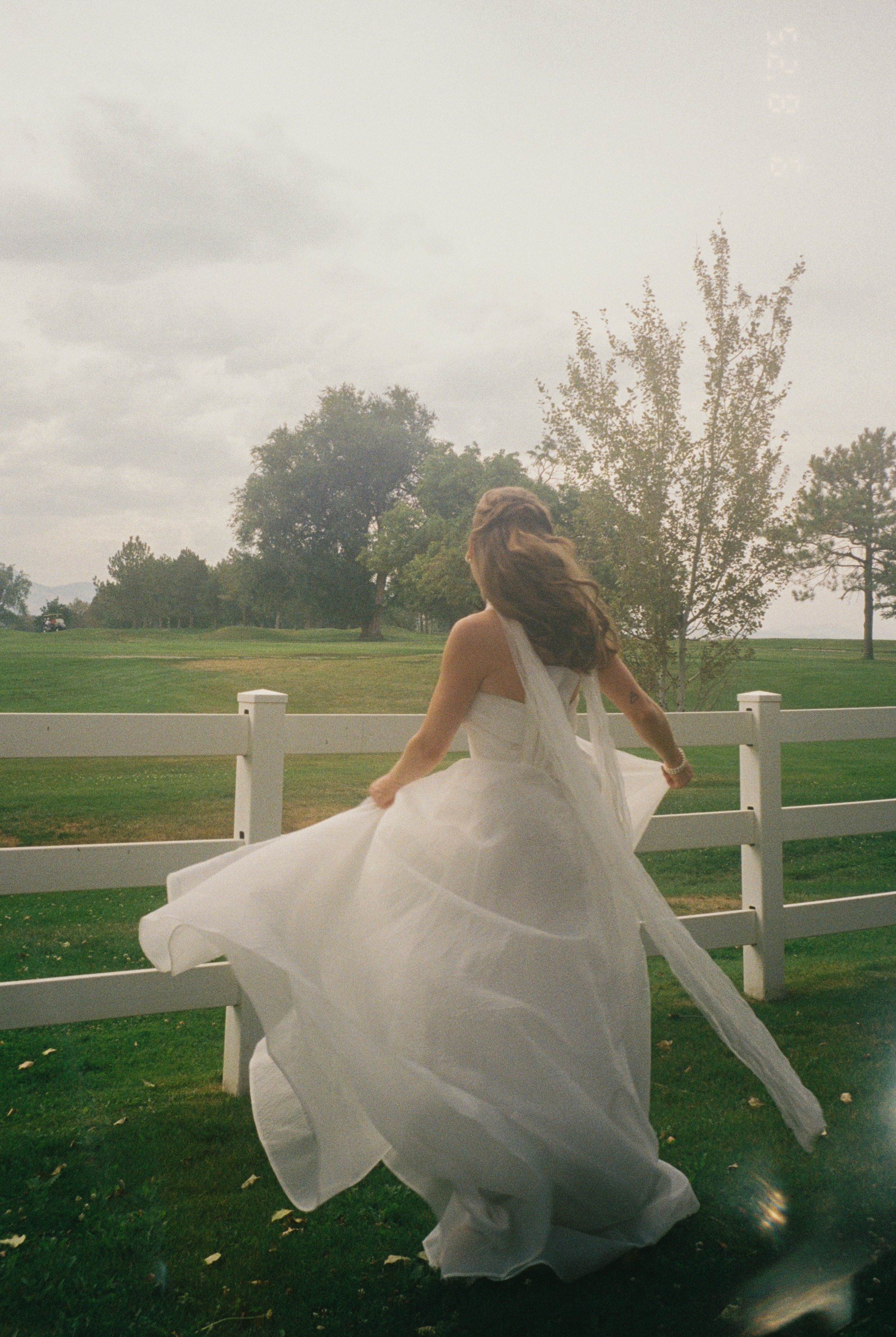 film bridal portrait at The Barn at Raccoon Creek