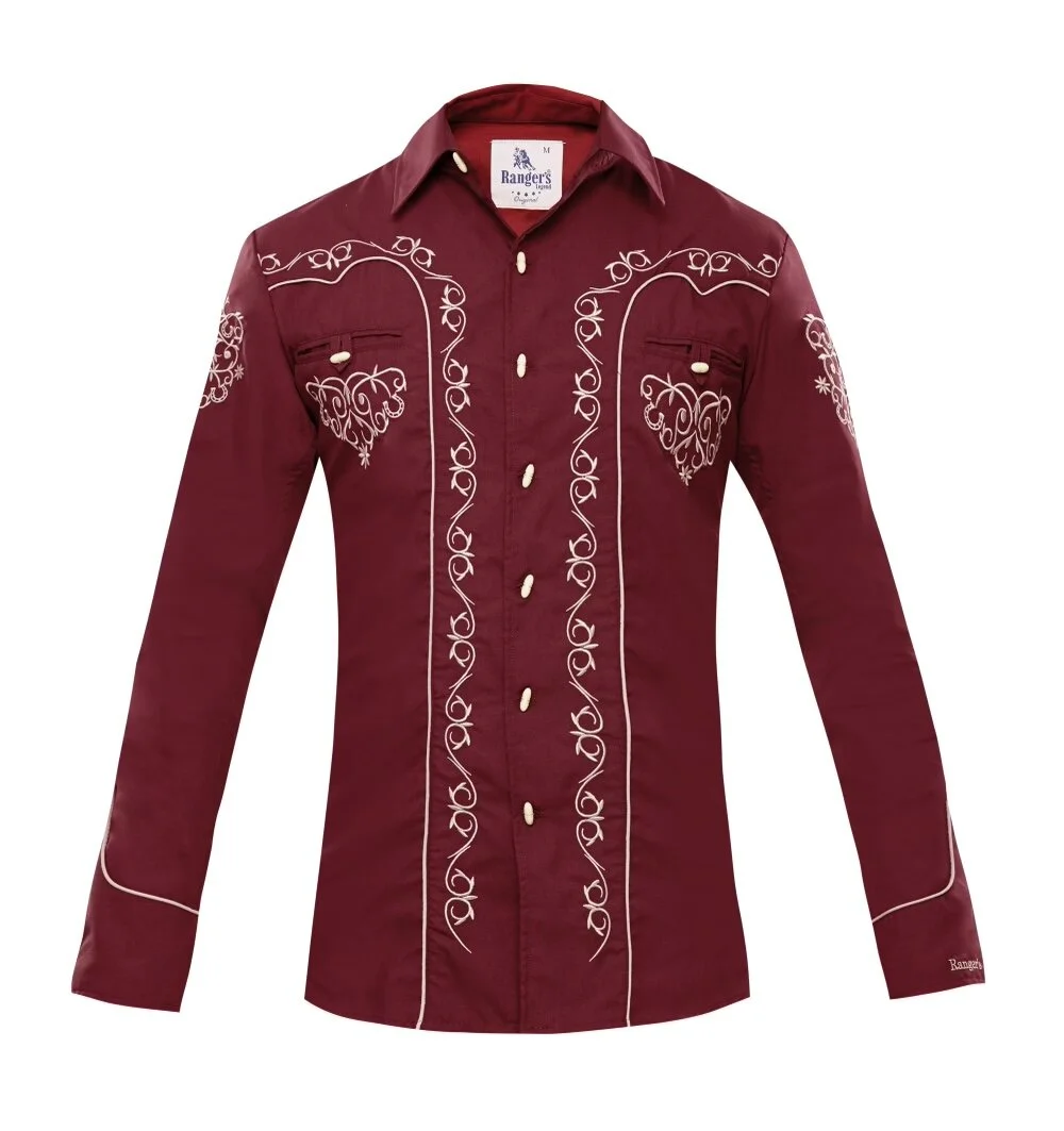 Ranger Charro Embroidered Shirt - Wine