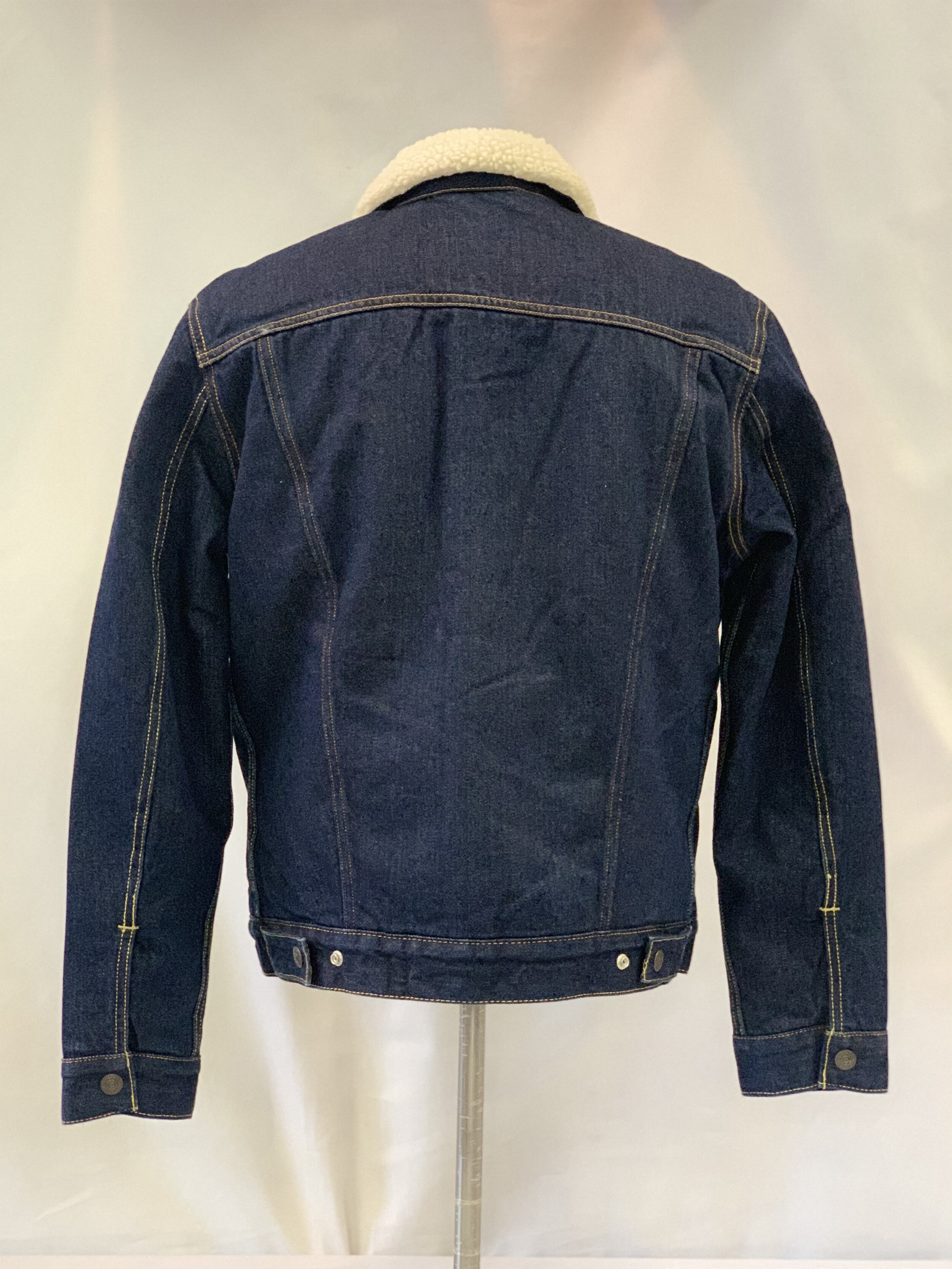 Vintage USA Made Levis Sherpa Lined Black Denim Jean Jacket Button Up Mens  L | eBay