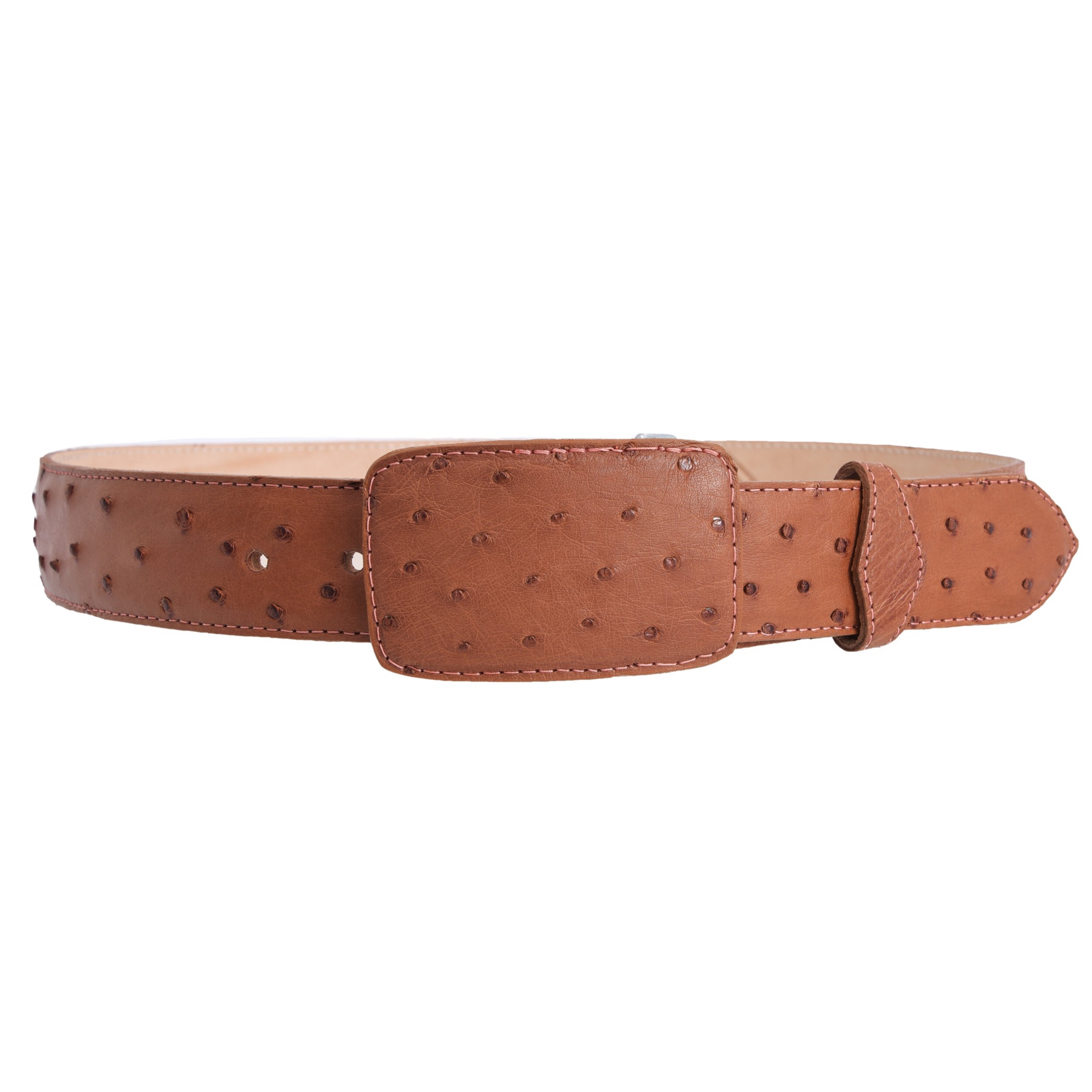 Ostrich Belt - Cognac