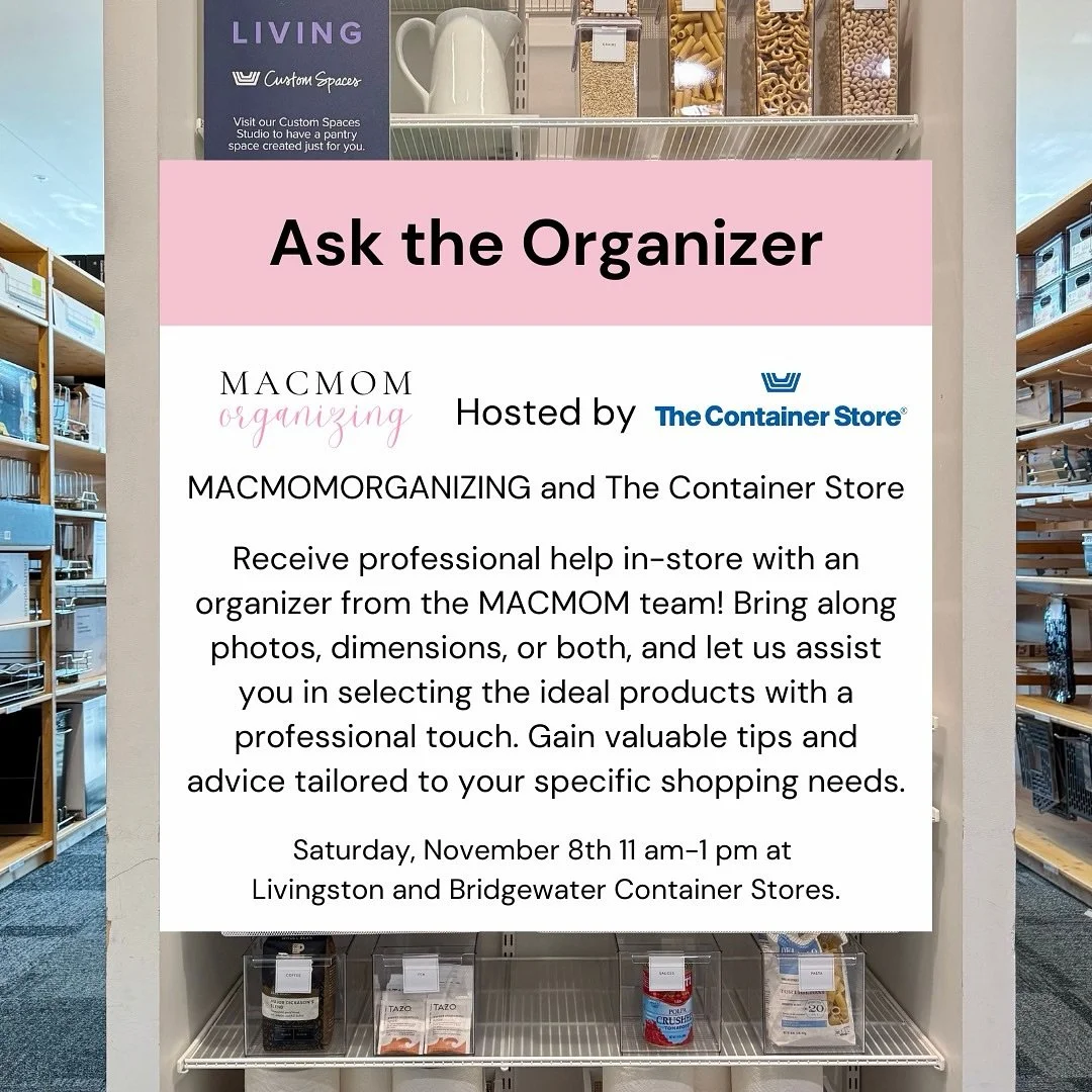 Join us for the final Ask The Organizer Event of 2025 at @thecontainerstore! 🛍️🛒

It&rsquo;s the perfect chance to get 1:1 time with the MACMOM and Meredith &mdash; plus, enjoy special in-store promotions you won&rsquo;t want to miss. 💙💙

Whether
