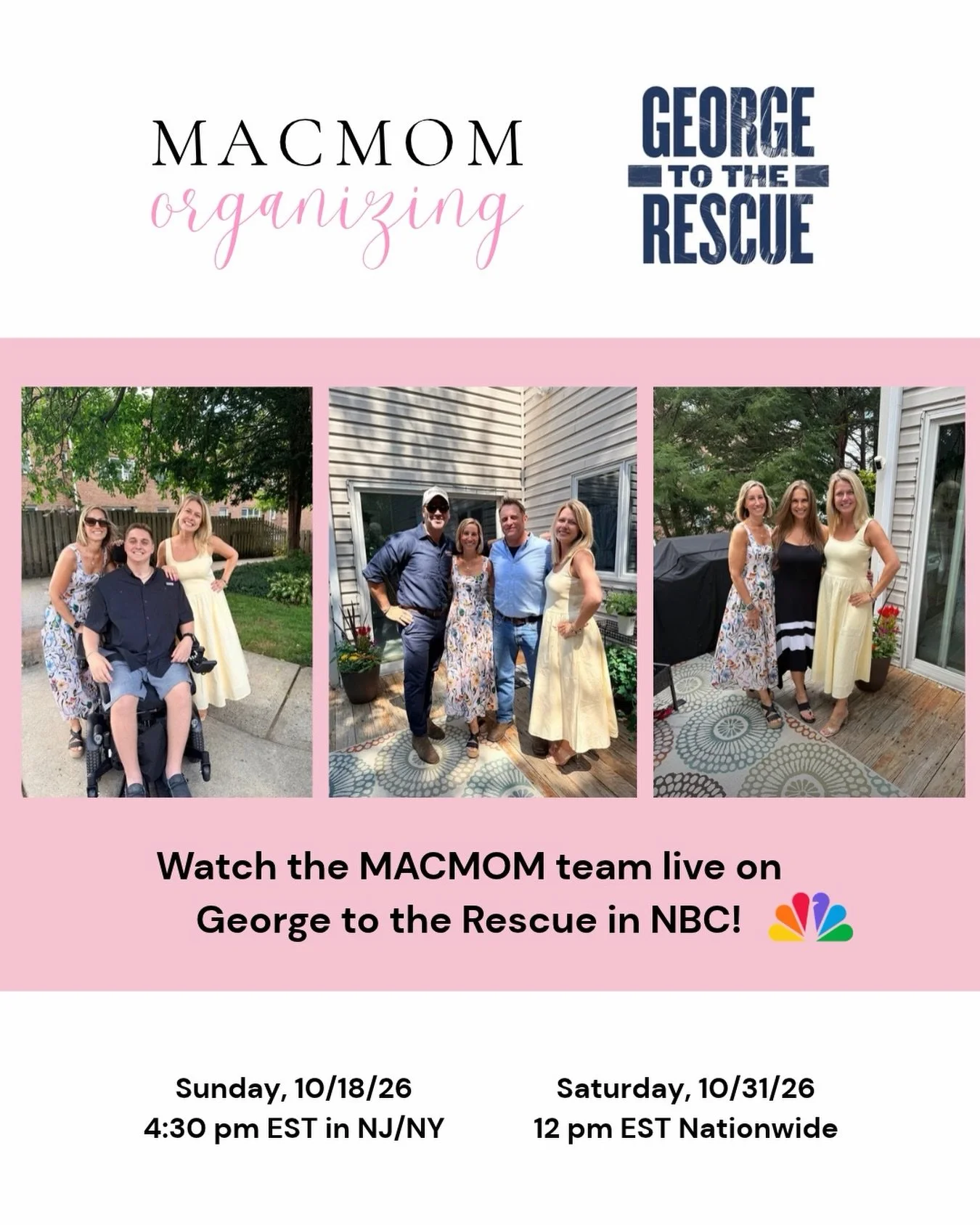 🎉 BIG NEWS, MACMOM FAM! 🎉

We&rsquo;re heading to NBC&rsquo;s @georgetotherescue &mdash; not once, but TWICE! 🙌🏻🏡

Tune in today and next Saturday for the nationwide reveal as we help welcome Westin home. 💜

We&rsquo;re honored to be part of th