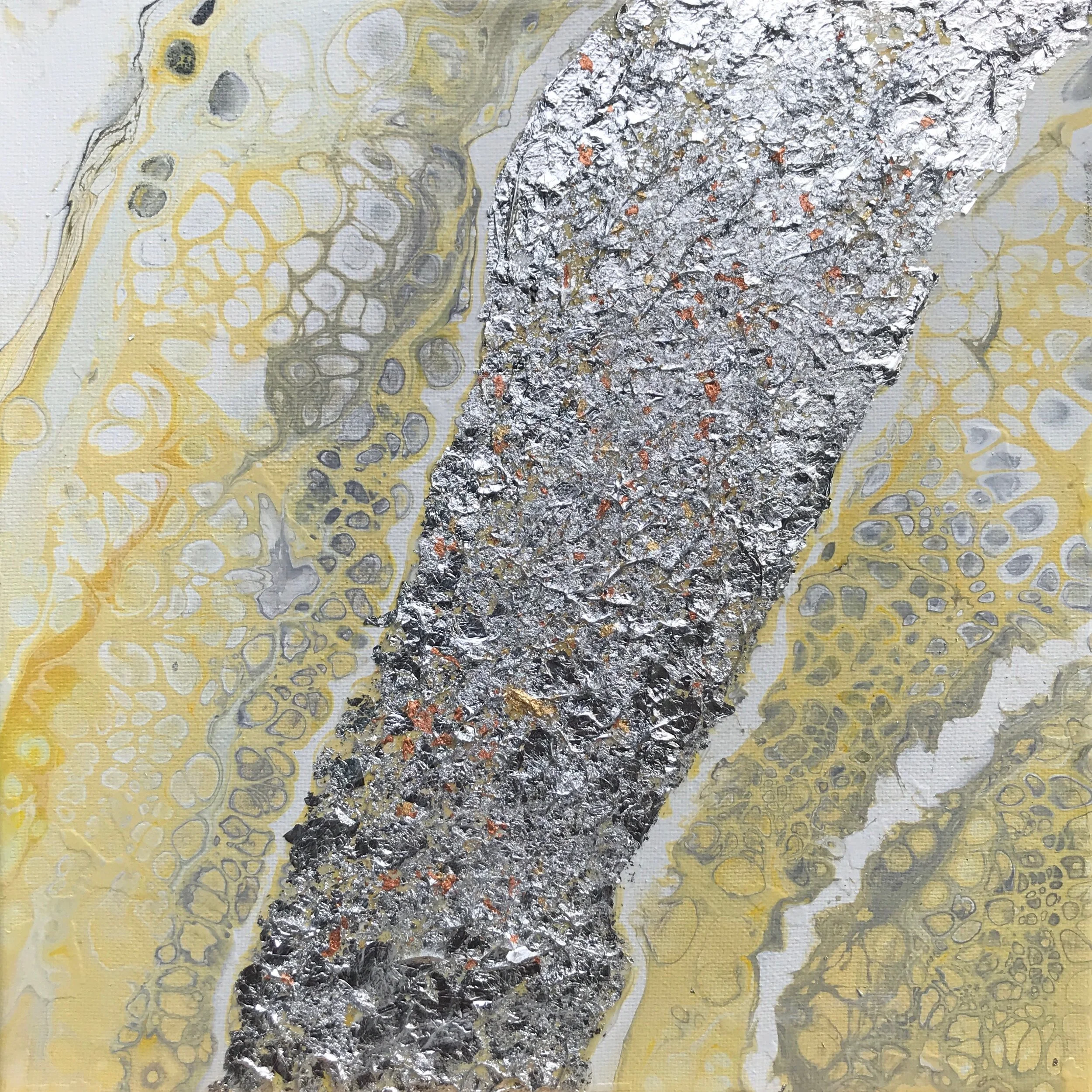 glimpse III 
10"x10" | $40 
acrylic with silver leaf