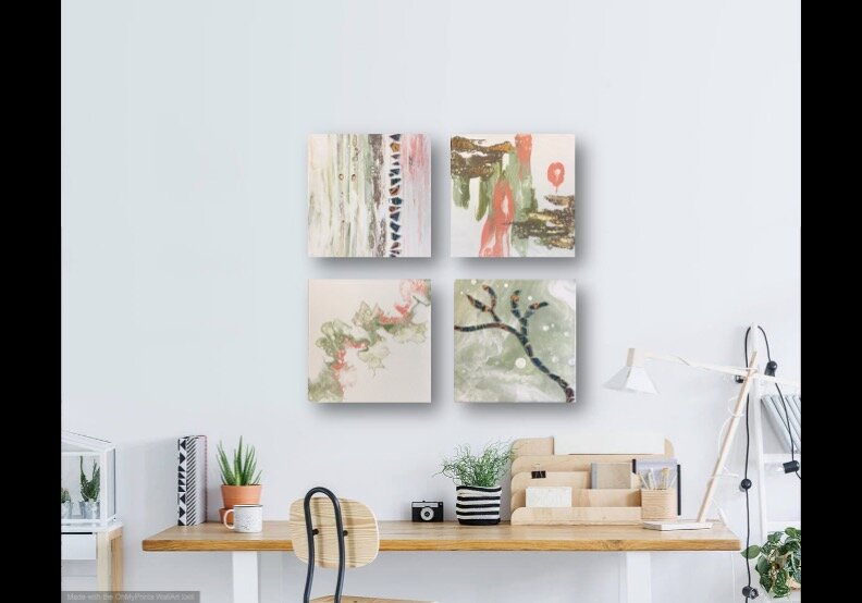 propagate I-IV 
glass mosaic, gold leaf, and acrylic 
12"x12" | $60 each
