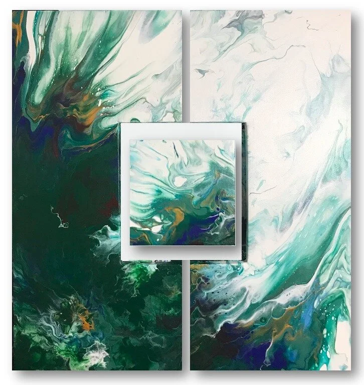 splash 20"x20" tripytch on custom canvas | SOLD